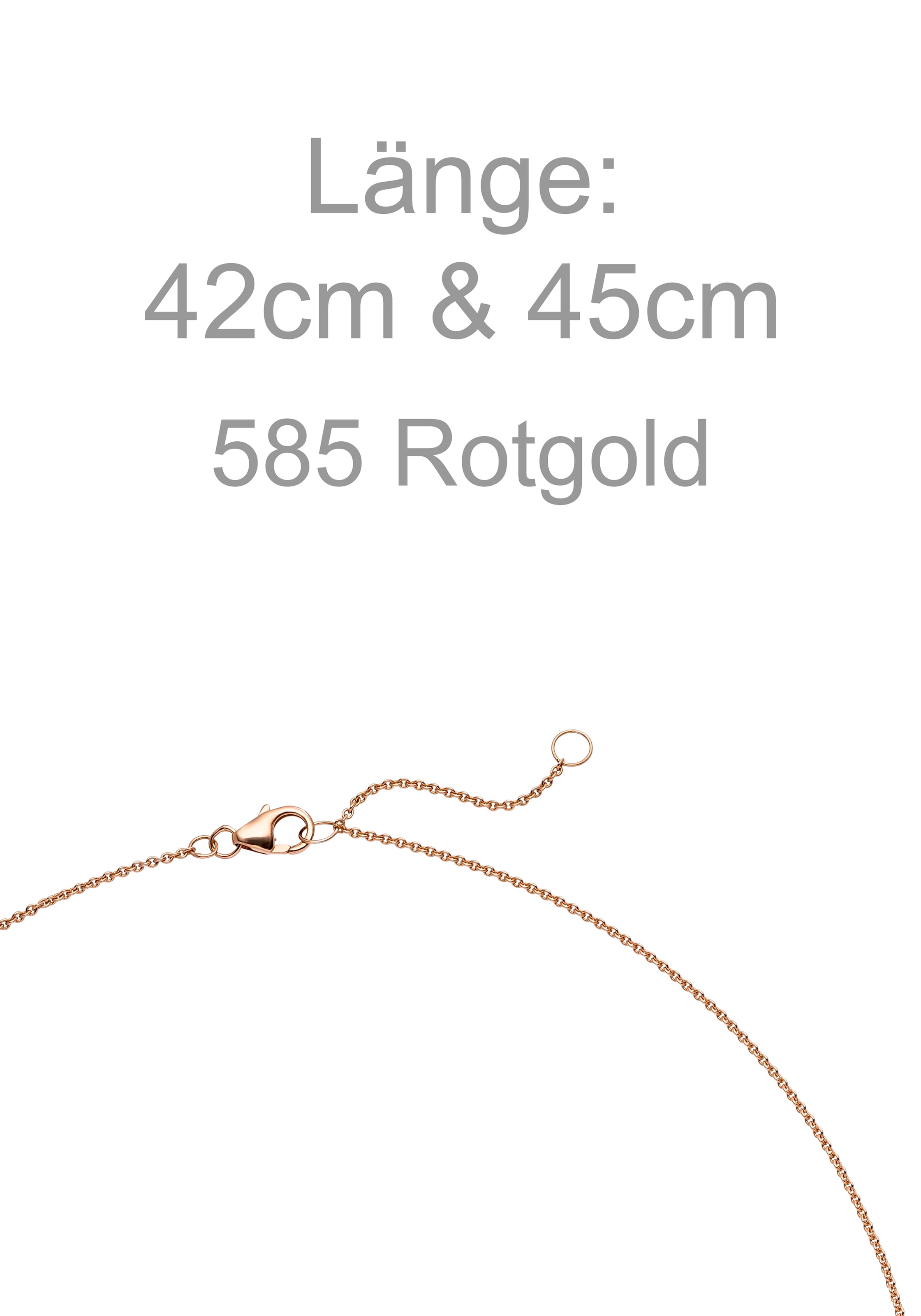 JOBO Kette mit Anhänger »Solitär Diamant Brillant 0,25 ct.« 14 Karat 585 Roségold 45 cm