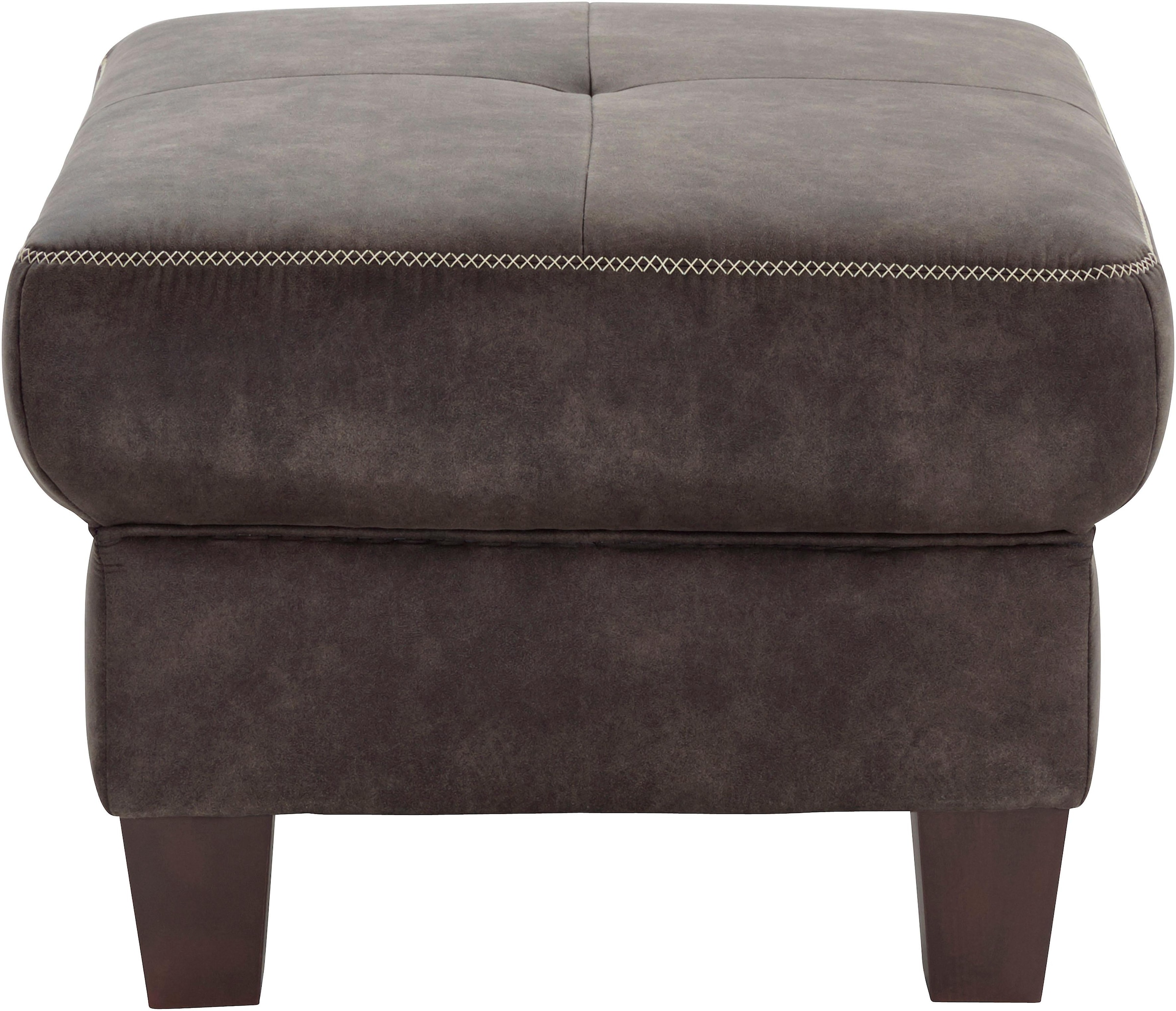 Places of Style Polsterhocker »Varese«, Kreuznaht in beige