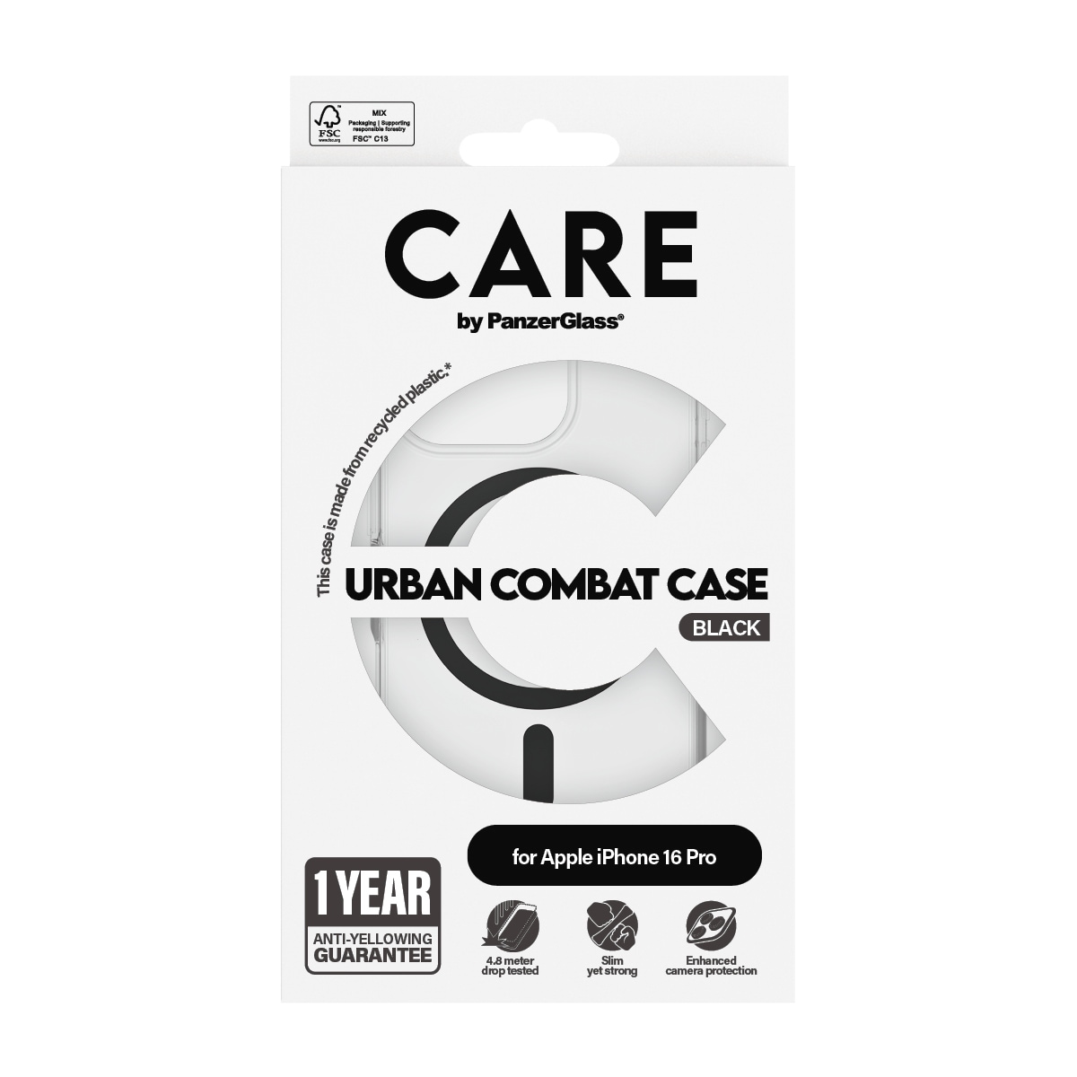 CARE by PanzerGlass Handyhülle »Urban Combat Case mit MagSafe für Apple iPhone 16 Pro«, Backcover, Schutzhülle, Handyschutzhülle, Case, Schutzcase, stoßfest