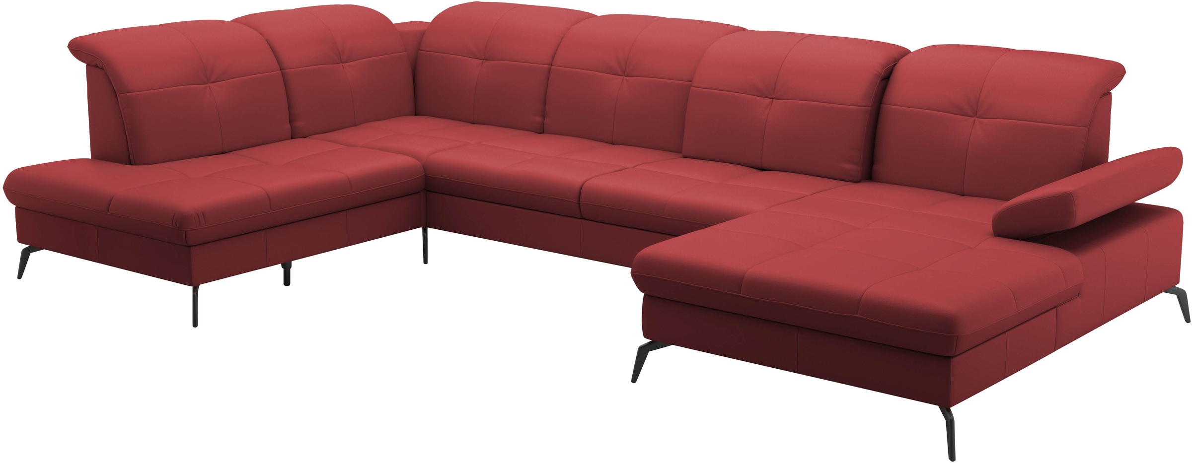 sit&more Wohnlandschaft »Amica, U-Form, inkl. Sitztiefenverstellung und Armteilverstellung«, wahlweise mit Kopfteilverstellung, Bettfunktion und Bettkasten