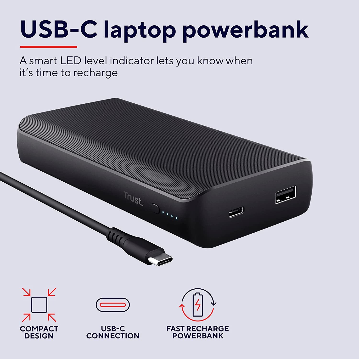 Trust Powerbank »LARO 65W USB-C LAPTOP POWERBANK«