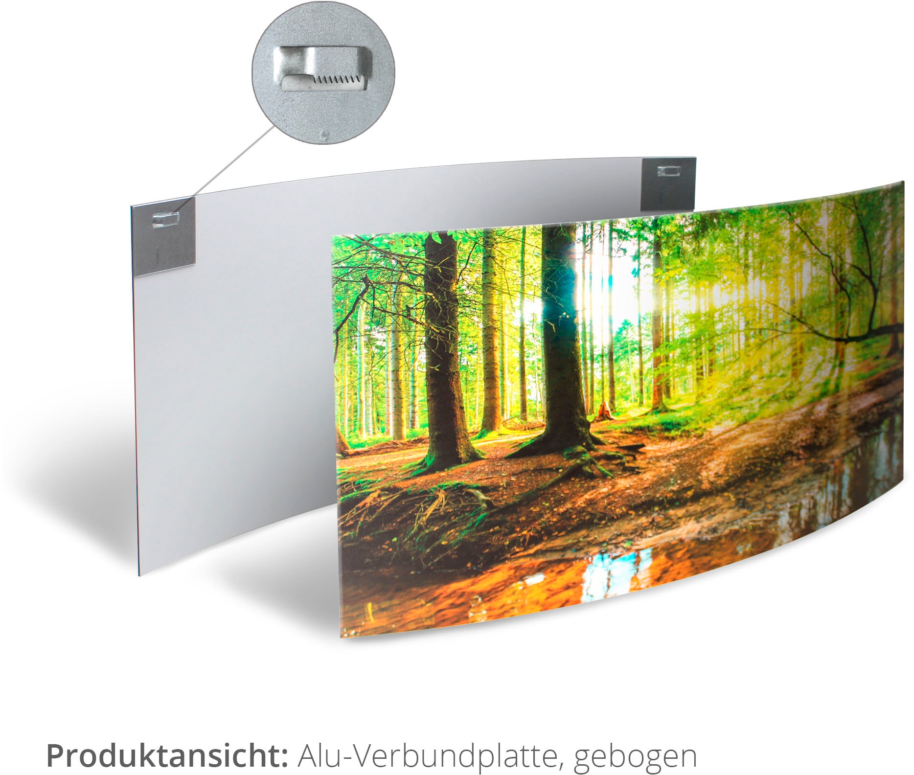 Artland Wandbild bestellen in (1 St.), Berge, gebogen »Landschaft Optik BAUR | den 3D Alpen«