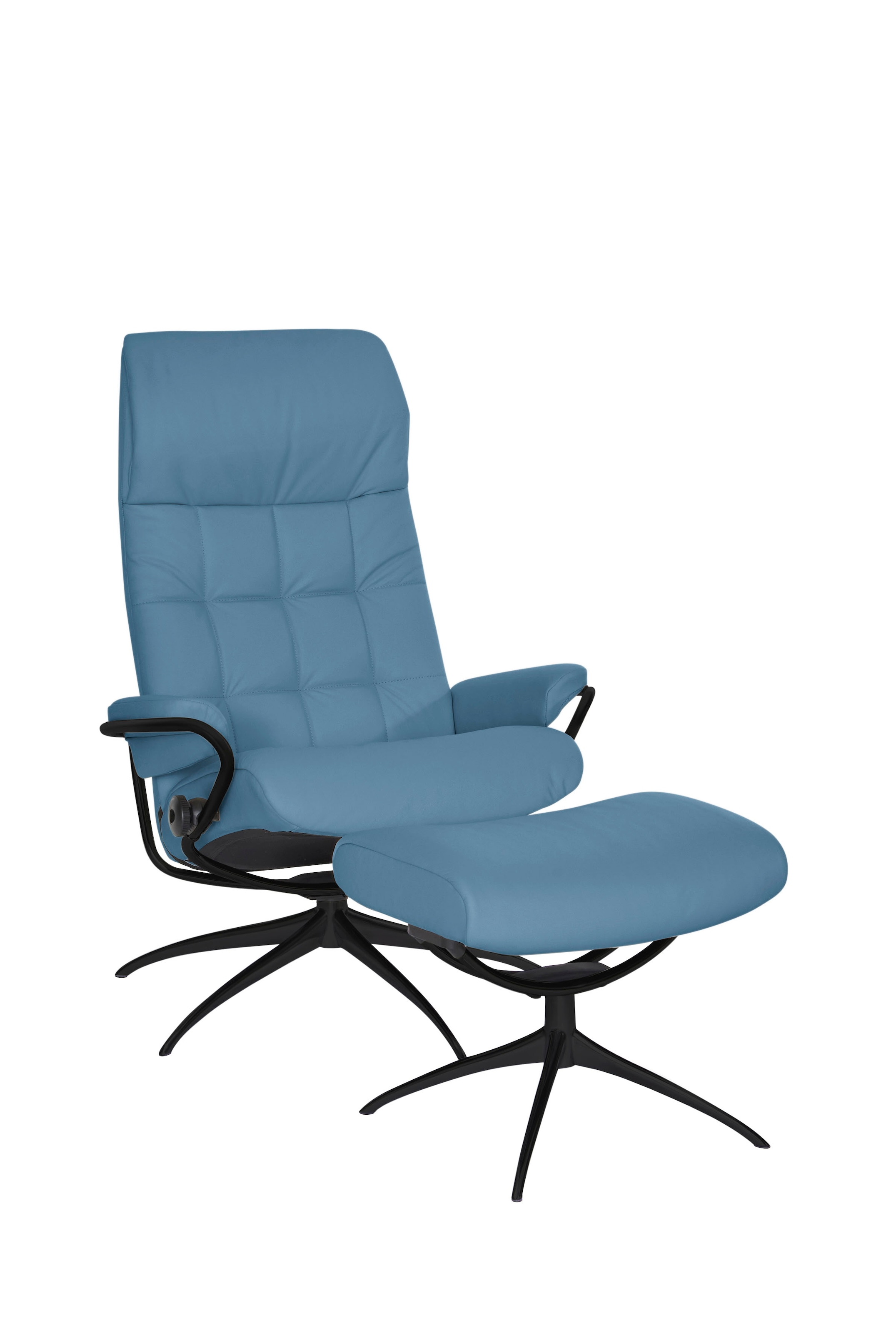 Stressless® Relaxsessel »London«, (Set, Relaxsessel mit Hocker), mit Hocker, High Back, mit Star Base, Gestell Schwarz