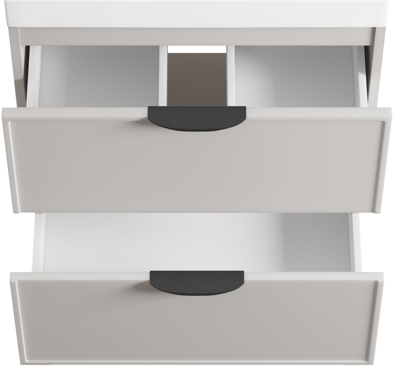 Thumbnail - welltime Waschtisch "FLOW SIMPLE mit Waschbecken, Breite 60 oder 80cm, modernes Design" Schrank mit 2 Schubladen, Soft-C...