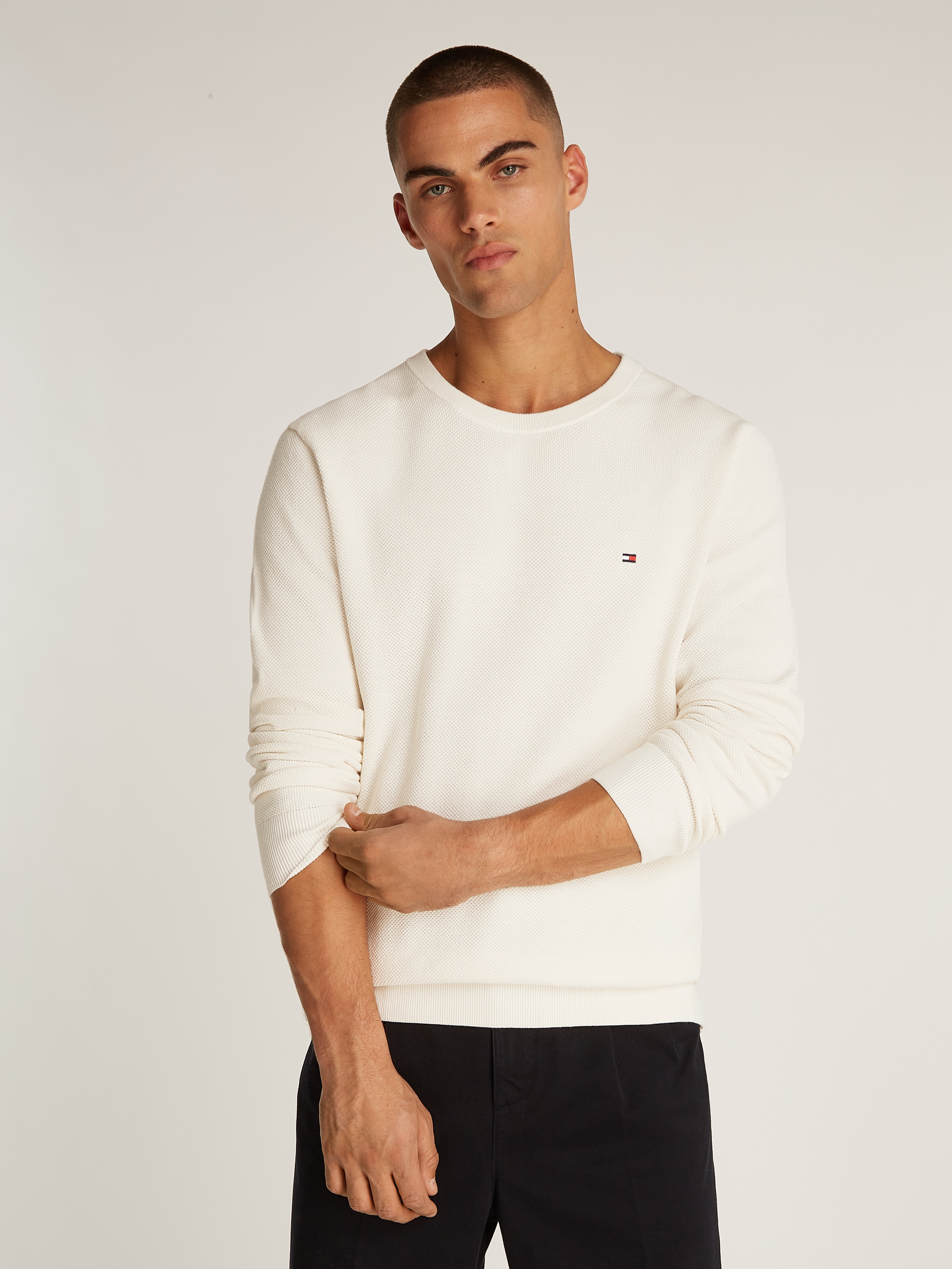 Tommy Hilfiger Rundhalspullover ESSENTIAL STRUCTURE CREW günstig online kaufen