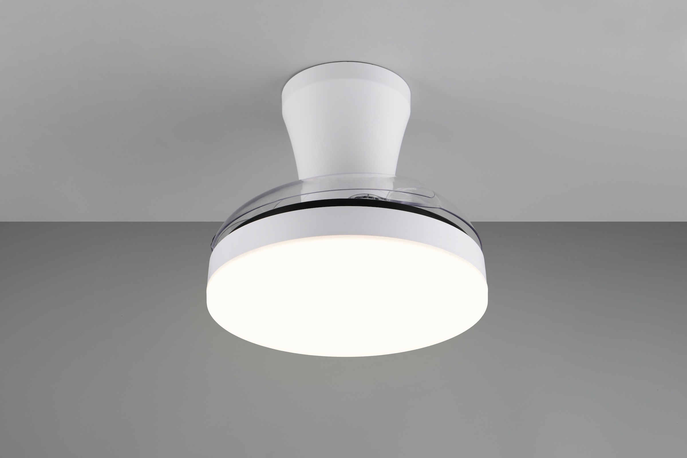 REALITY Leuchten LED Deckenleuchte »TAMPERE mit Ventilator, Deckenventilator mit ausklappbaren Flügeln 30W« LED-Board 1 Stk. Farbwechsler | warmweiß - kaltweiß Ø 30 - 71 cm (aufgeklappt), 6 Stufen, LED 24W CCT dimmbar Timer Fernb.