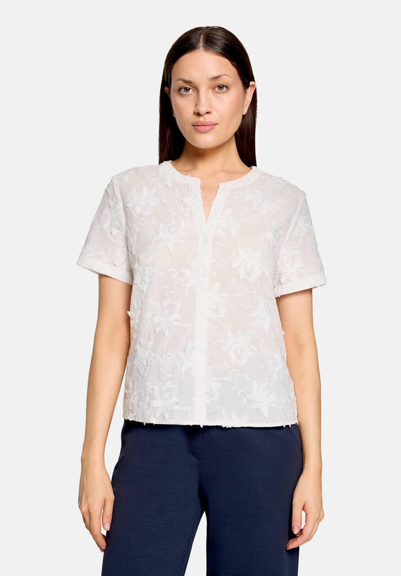 Betty&Co Hemdbluse »Damen mit Stickerei«