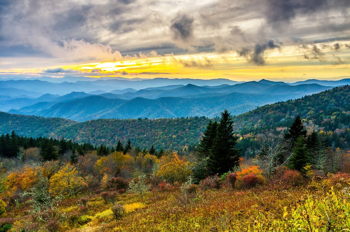 Papermoon 1100000002199 "Herbst Sonnenuntergang Cowee Mountain"