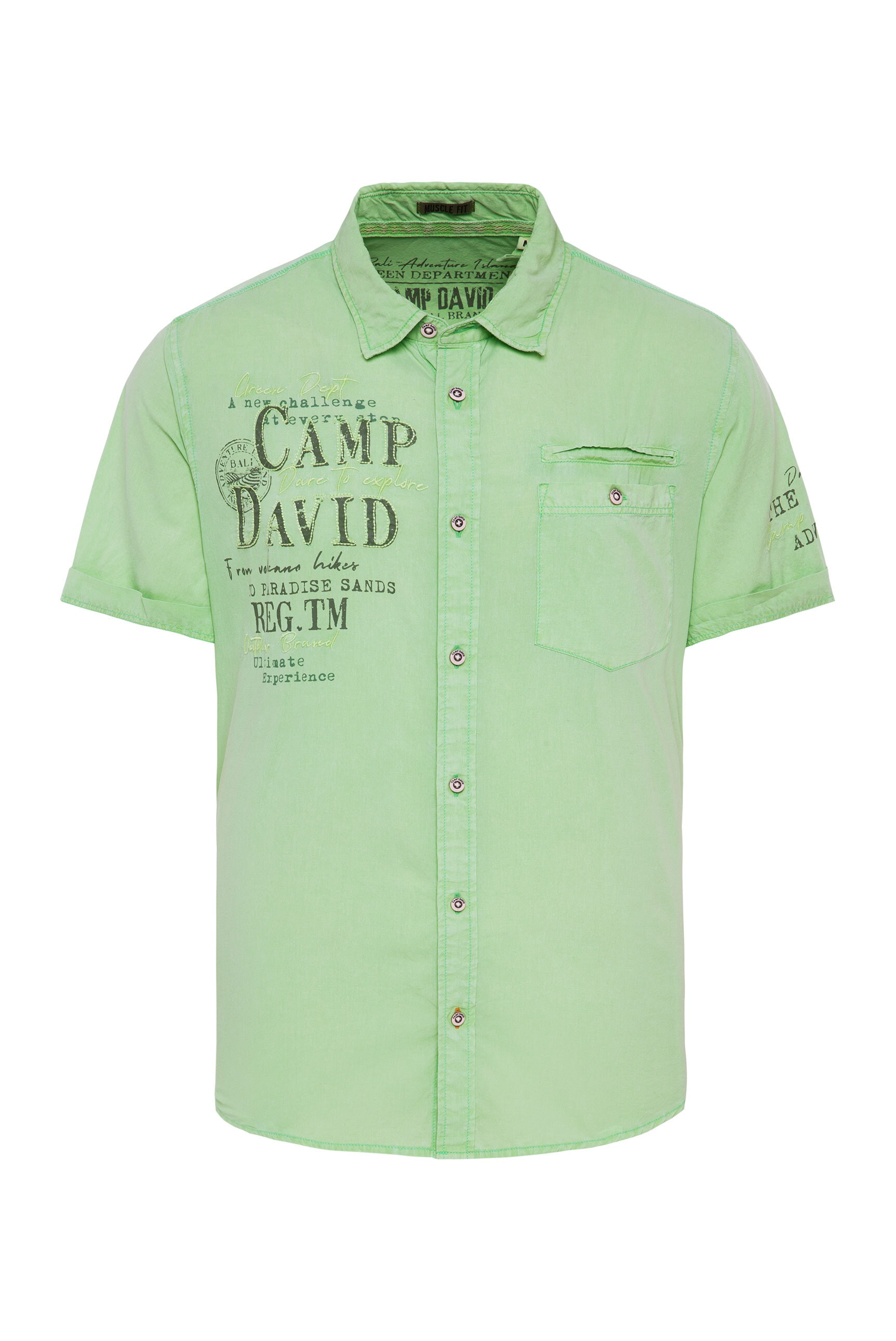 CAMP DAVID Kurzarmhemd, aus Baumwolle