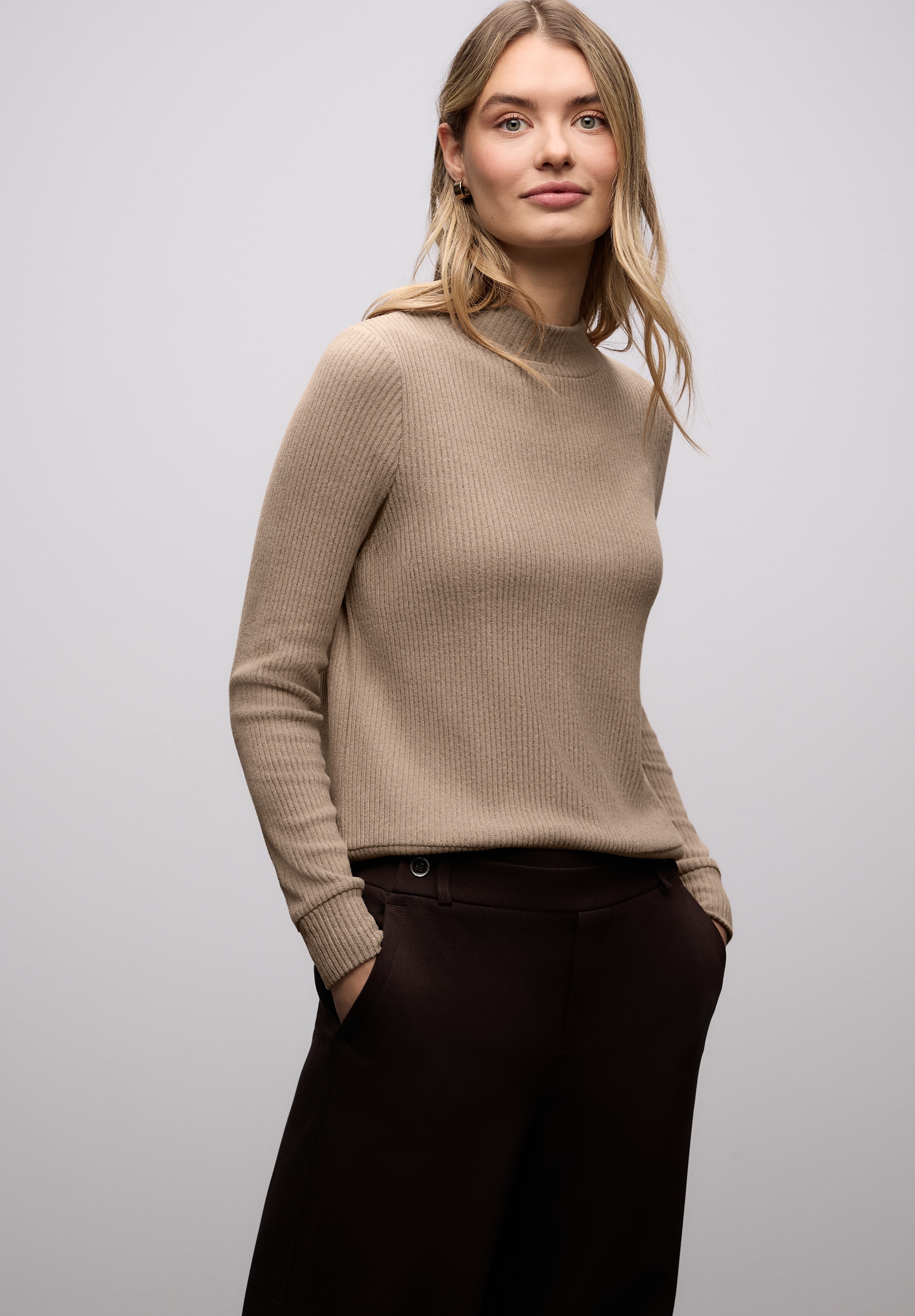 STREET ONE Langarmshirt in Ripp-Optik günstig online kaufen