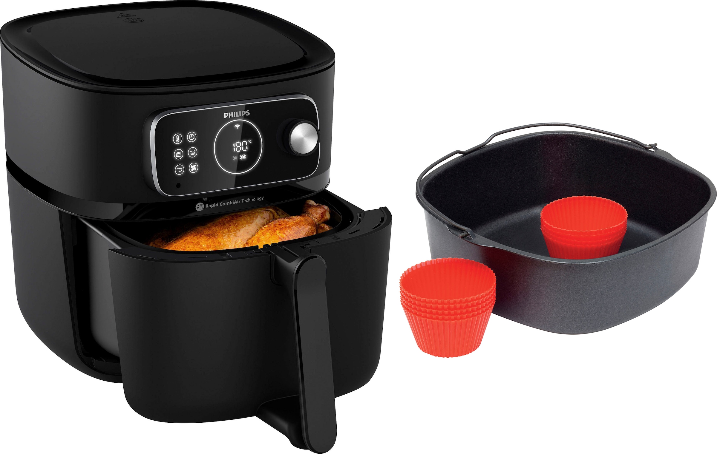 Philips Heißluftfritteuse »Airfryer XXL HD9875/90, 8,3 l«, 2000 W,  Fassungsvermögen 8,3 l, mit WiFi Konnektivität, 30 AutoCook Programmen und  Warmhaltefunktion | BAUR