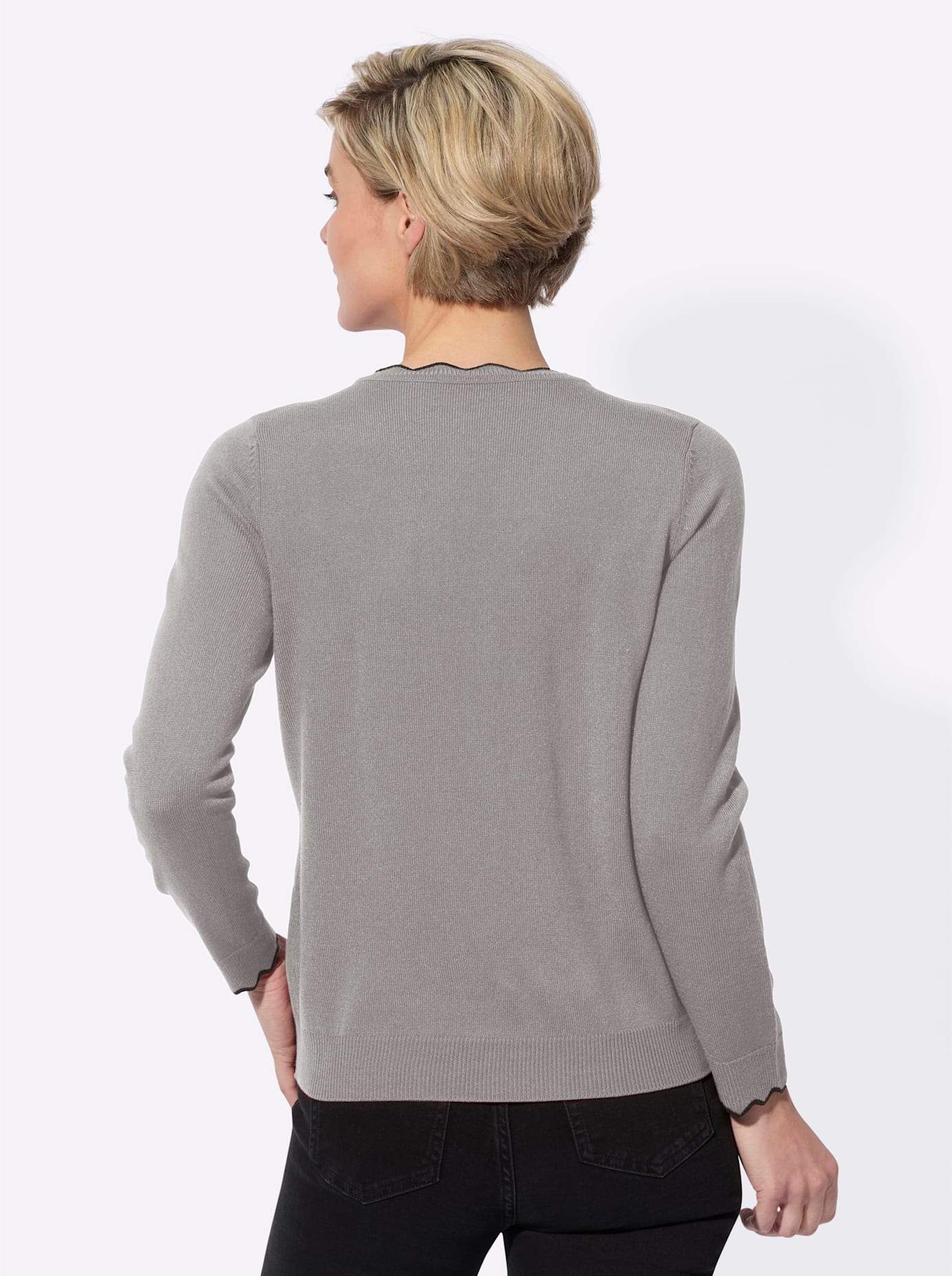 Classic Basics V-Ausschnitt-Pullover "Feinstrick-Pullover" günstig online kaufen