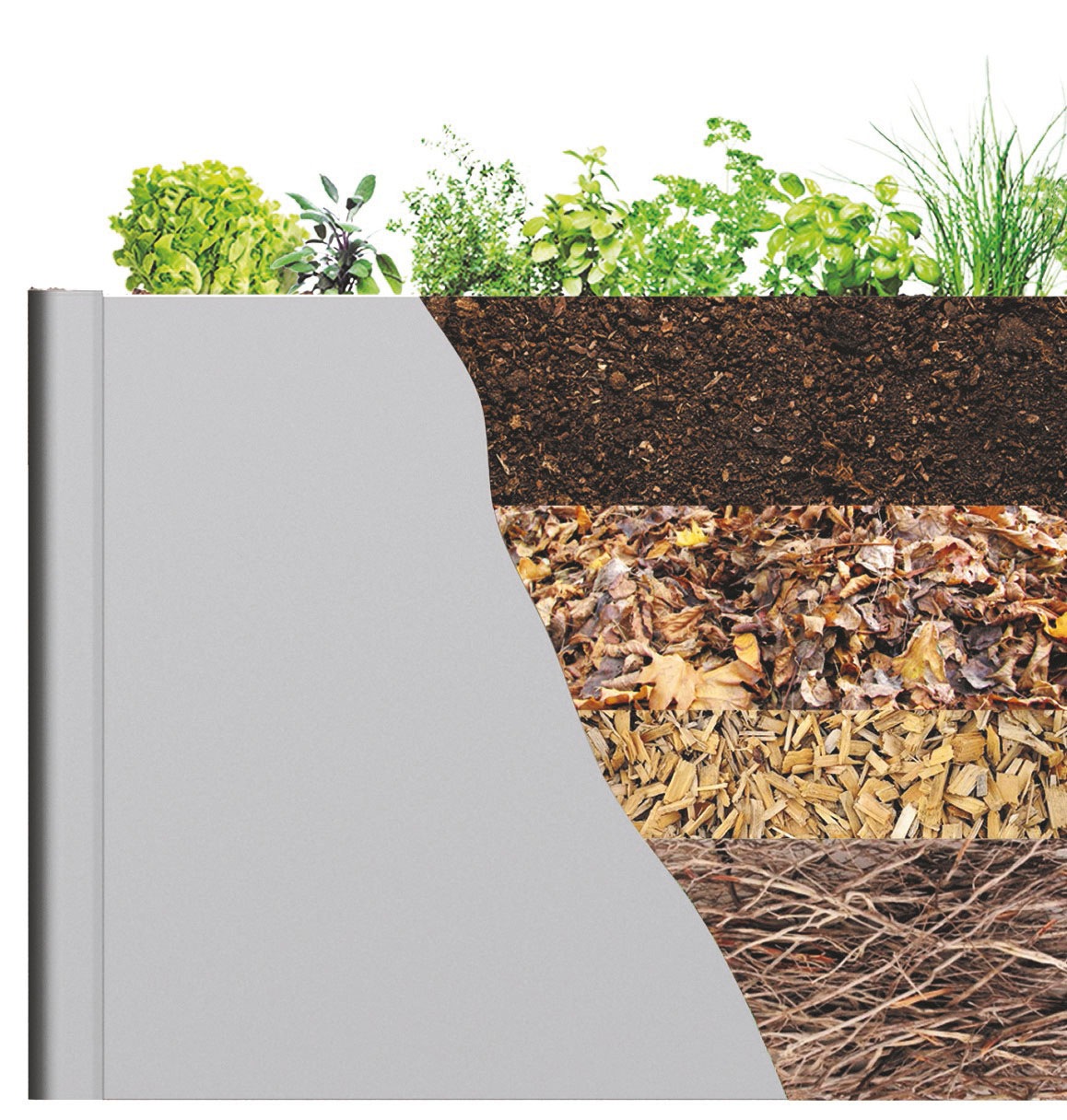 Biohort Hochbeet »2x2 silber-metallic«, 201x201x77 cm, extrem langlebig, aus Metall