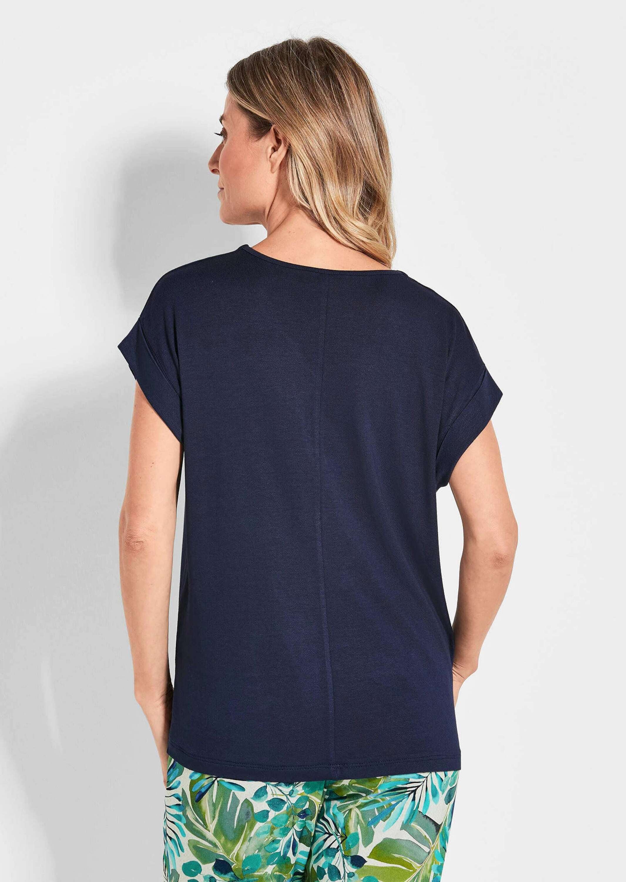 GOLDNER Kurzarmshirt »Kurzgröße Uni leichtes Shirt Viertelarm«