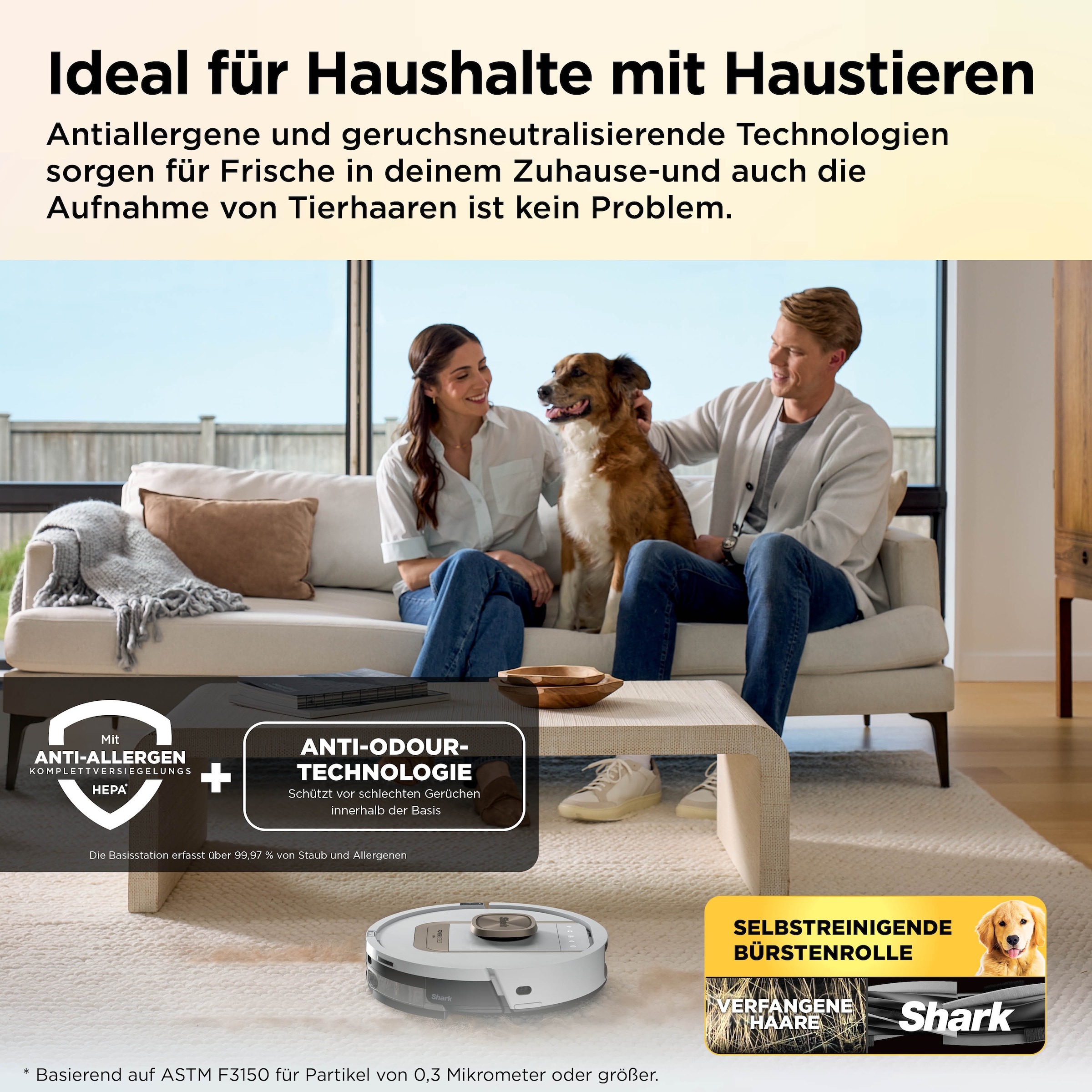 Shark Saugroboter »Shark ThermaCharged PowerDetect Nass- und Trocken-Saugroboter - weiß« beheizte Basisstation verwendet 85°C heißes Wasser und 80°C warme Luft