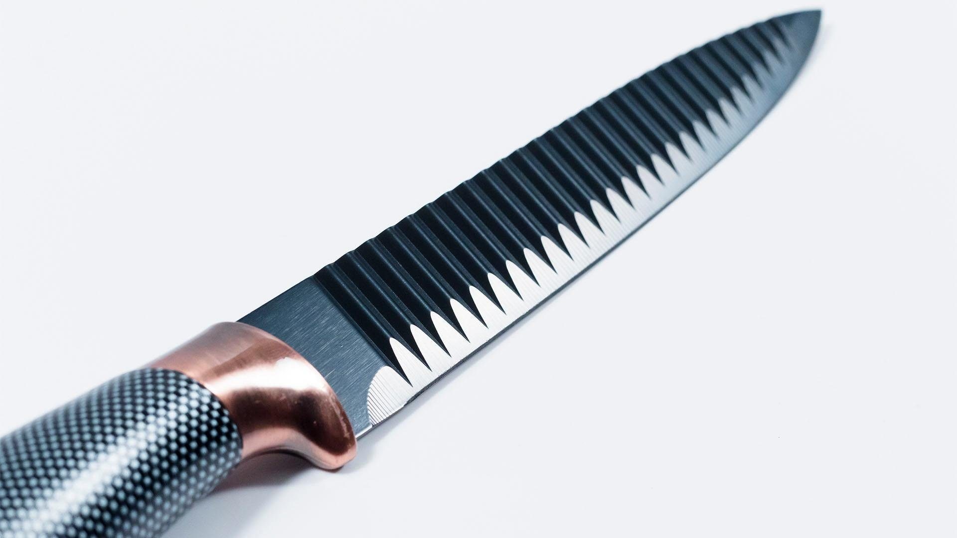 KING Messer-Set »Carbon Design«, (Set, 5 tlg.), Wellenschliff