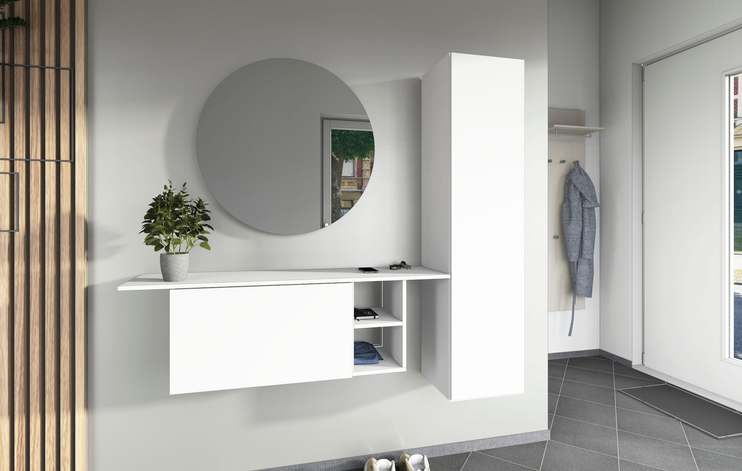 borchardt Möbel Garderoben-Set »Toledo, moderne Garderobe mit Spiegel, Schminktisch mit Regalfächern« Komplett-Set, 