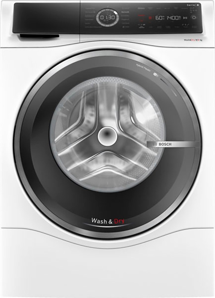 BOSCH Waschtrockner "WNC244070", B:59,8cm H:84,8cm T:62,2cm, weiß, Waschtrockner, Wash & Dry 45', AquaStop, Auto Dry, Fleckenautomatik, Home Connect