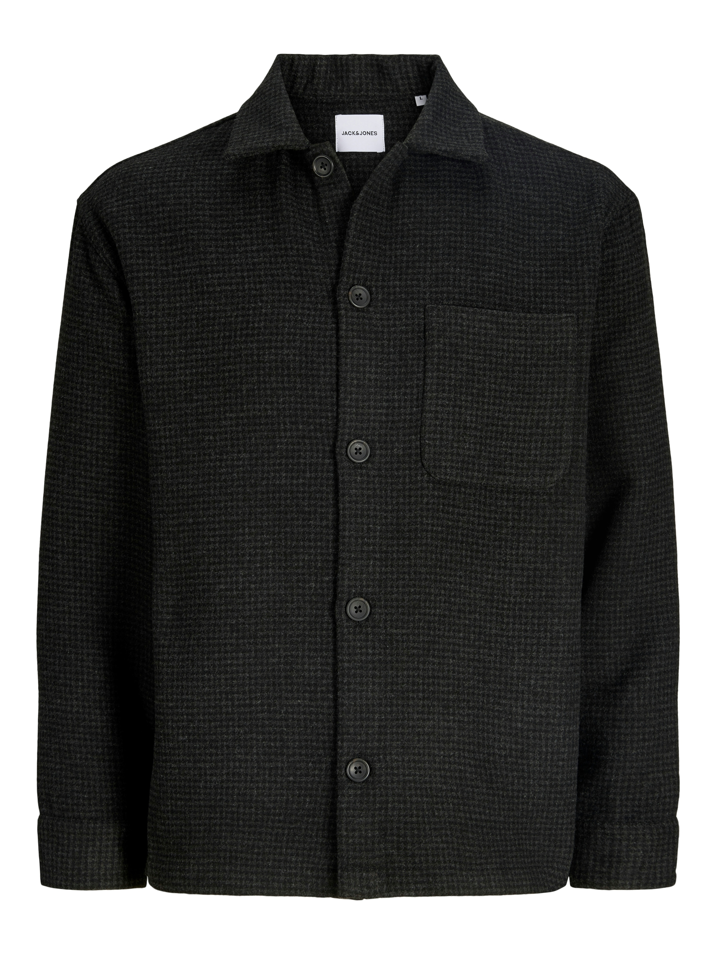 Jack & Jones Langarmhemd "JJESOHO OLLIE OVERSHIRT LS SN" Materialmix, locker geschnitten
