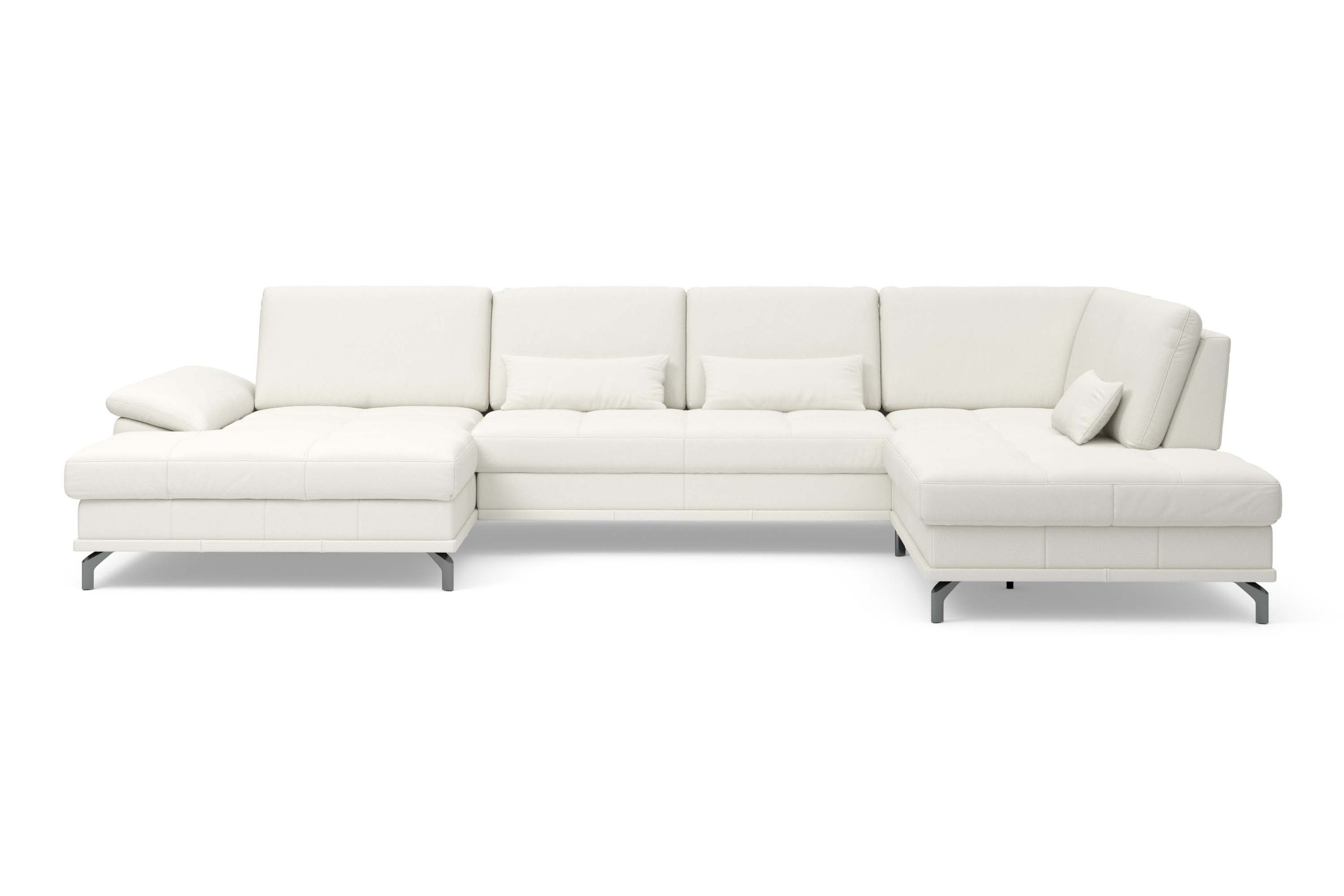 Places of Style Wohnlandschaft »Costello U-Form, mit Sitztiefenverstellung, Armteilverstellung und«, 3 Nierenkissen, optional Bettfunktion und Bettkasten