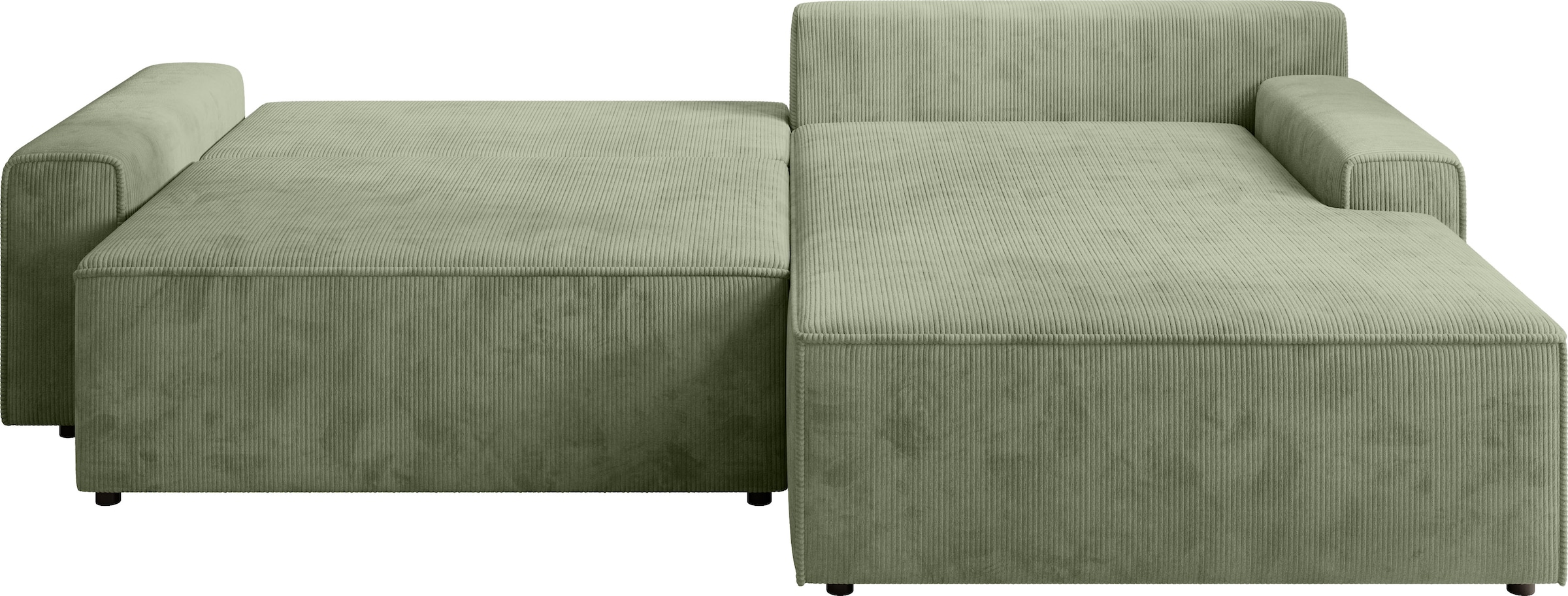 TRENDMANUFAKTUR Ecksofa »Challenge, Schlafsofa mit Bettkasten, Couch in L-Form, Breite 245 cm«, Recamiere beidseitig montierbar, mit Bettfunktion, trendiger Cordstoff