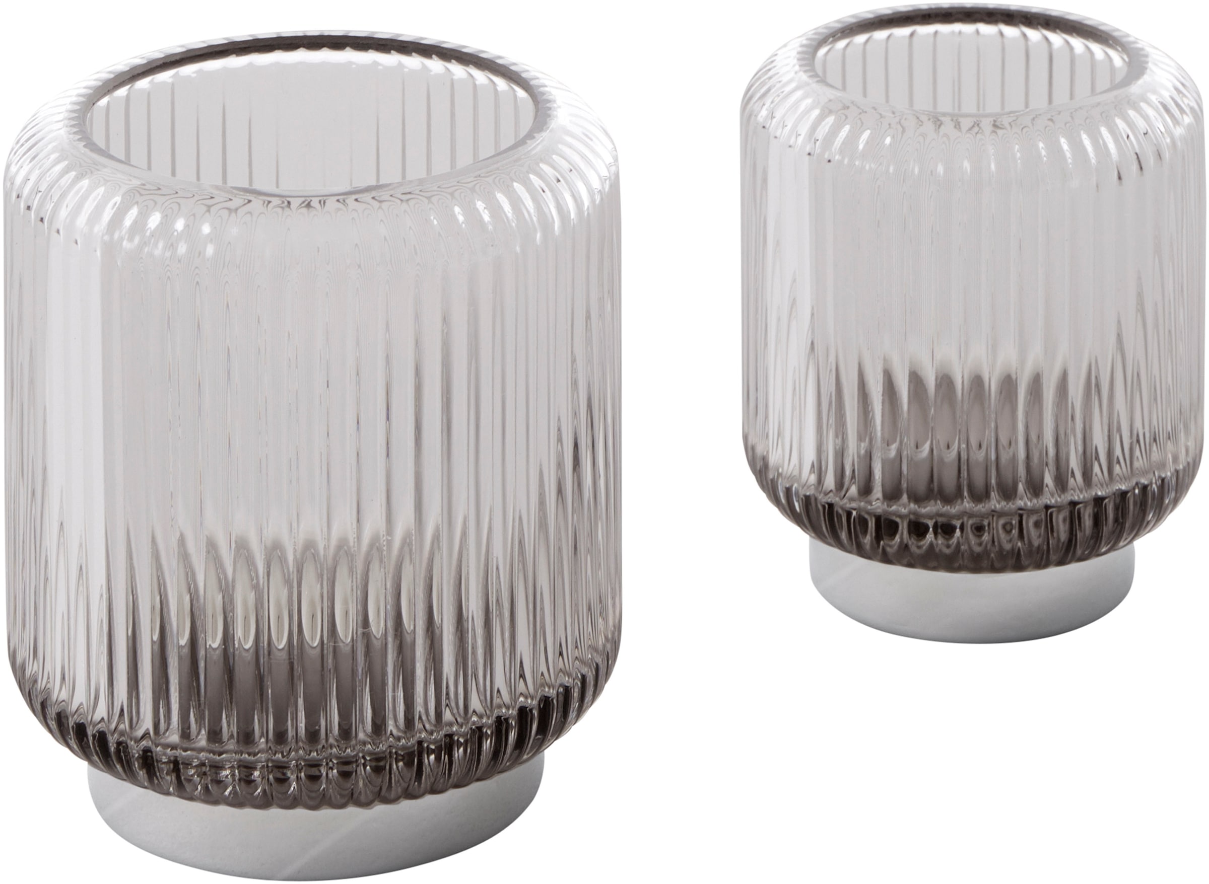 Guido Maria Kretschmer Home&Living Windlicht »Laurentina«, (Set, 2 St.), aus Glas, mit Rillen