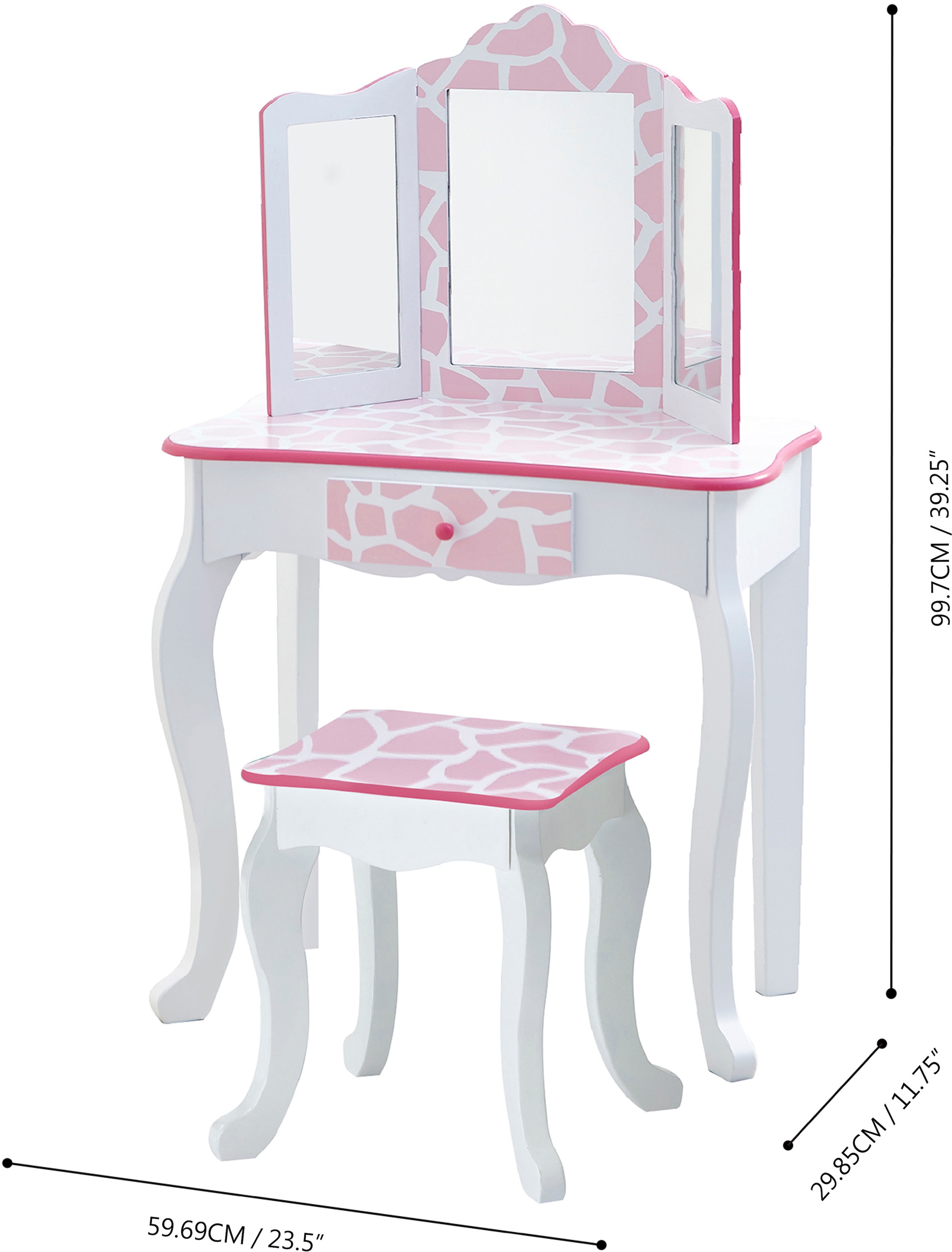 TEAMSON™ KIDS Schminktisch »Fantasy Fields, | Hocker Fashion Gisele, BAUR inklusive Giraffe«