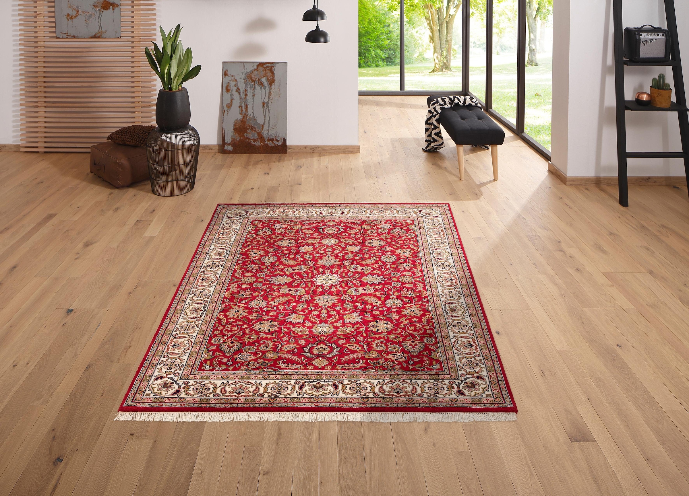 OTTO home Orientteppich "Aras" rechteckig 12 mm Höhe handgeknüpft, reine Wo günstig online kaufen