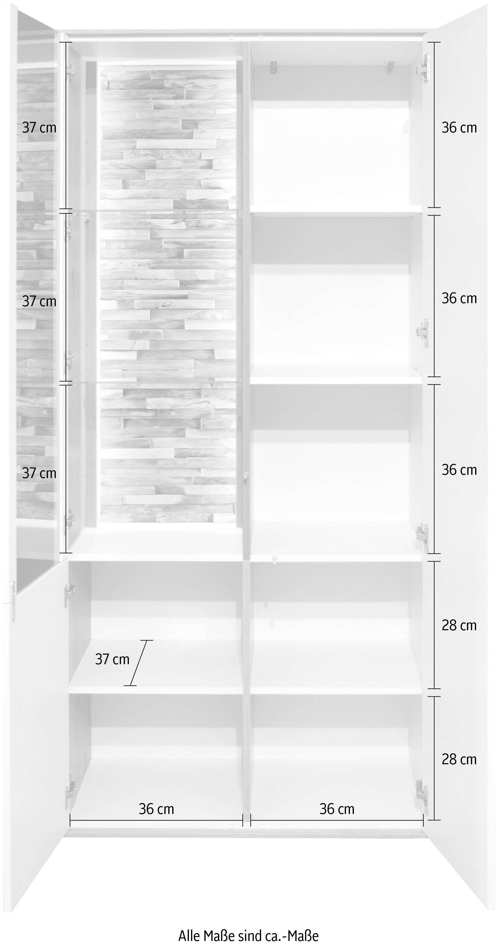 Mäusbacher Vitrine »Faro«, Faro Vitrinenschrank B 81 cm, inkl. Beleuchtung, Push to open Funktion