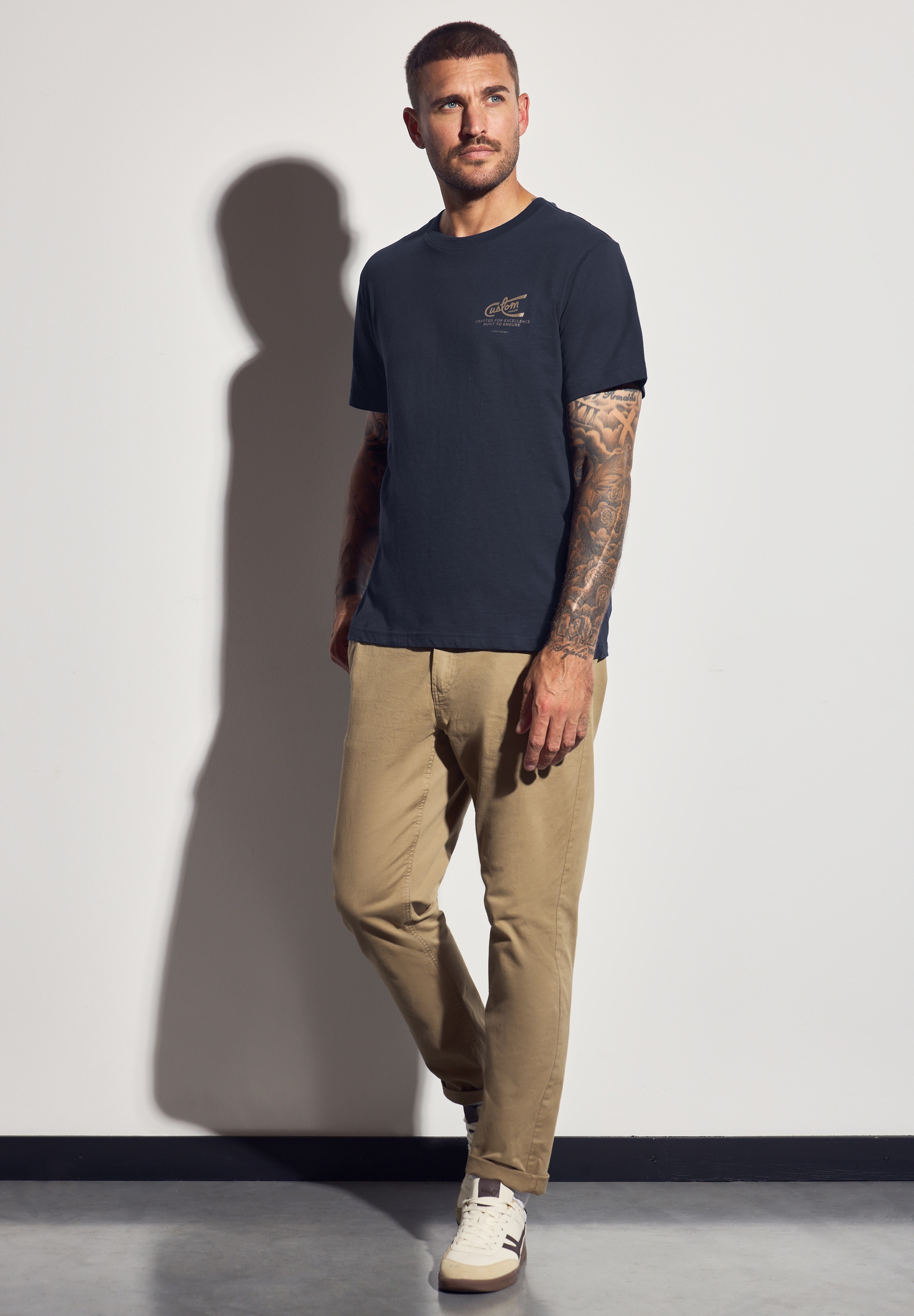 STREET ONE MEN T-Shirt, aus reiner Baumwolle