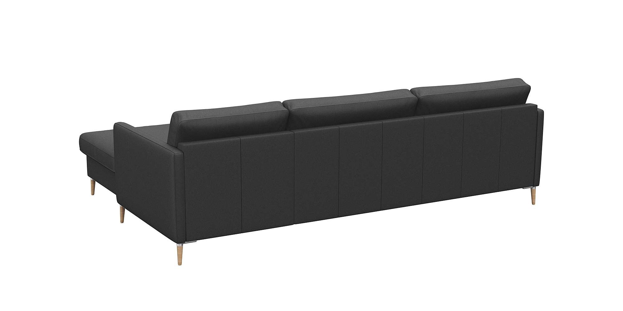 FLEXLUX Ecksofa »Fiore, super Sitzkomfort durch Kaltschaum im Sitz, L-Form«, schmale Armlehnen, Füße Alu+ Eiche