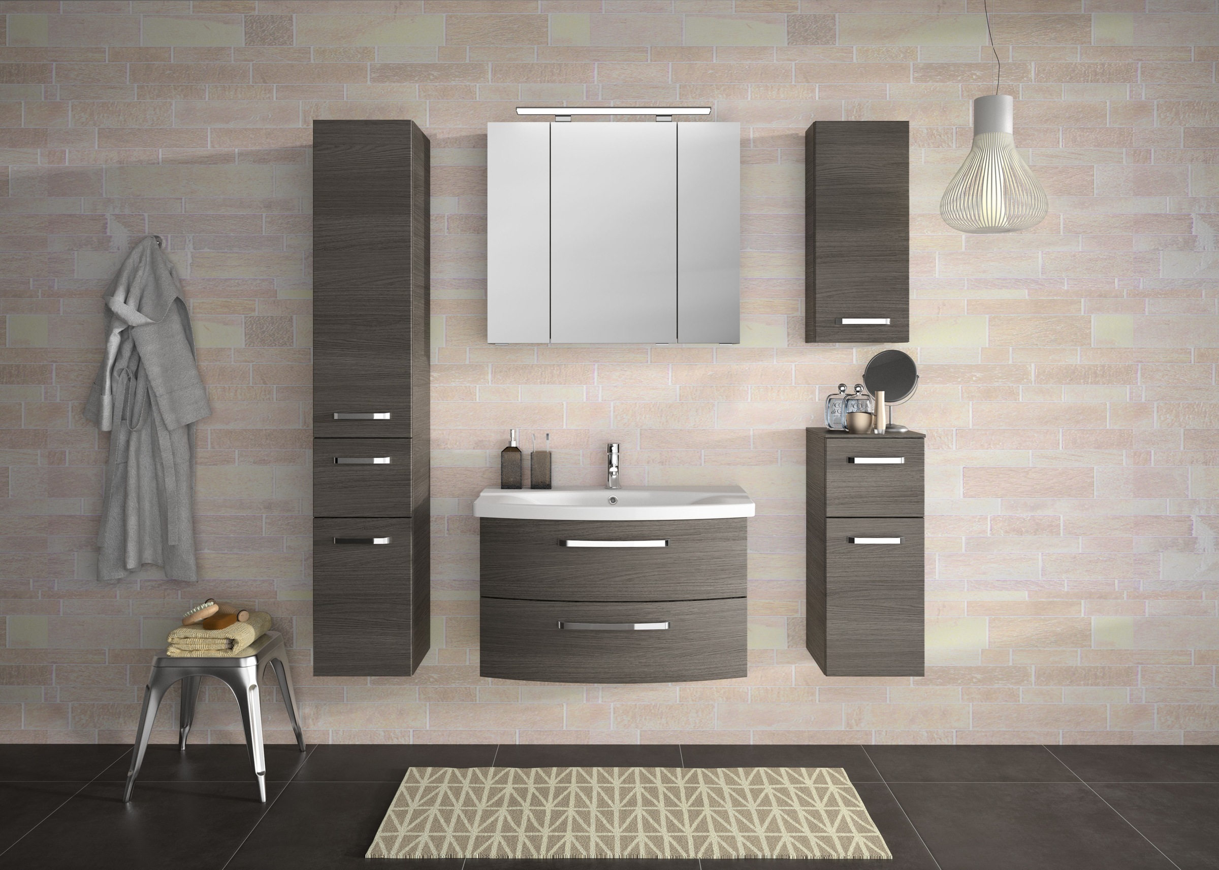Saphir Hochschrank »Serie 4010 Badschrank 30 cm breit, mit 2 Türen und 1 Schublade«, 3 Glas-Einlegeböden, Badezimmer-Hochschrank inkl. Türdämpfer