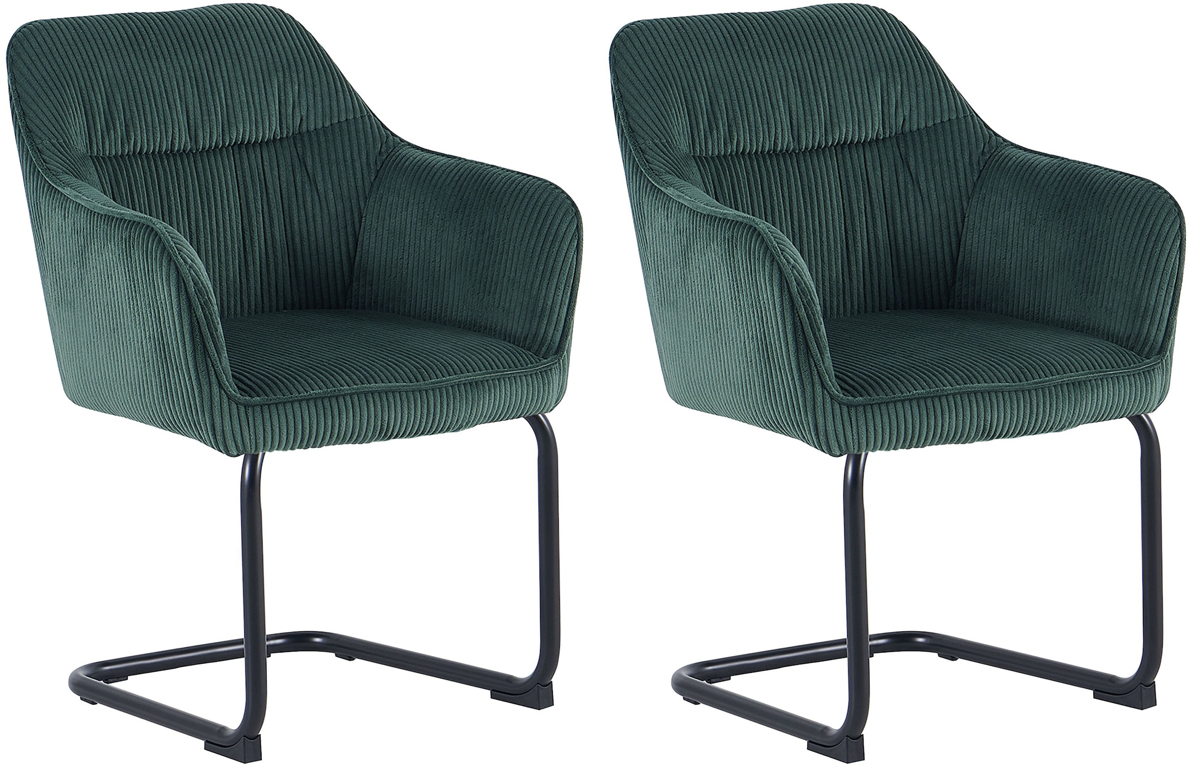 byLIVING Freischwinger »ELBA« (Set) 2 Stk.Grob-Cord, 110 kg, 180° drehbar Rückholfunktion, Schwingstuhlgestell