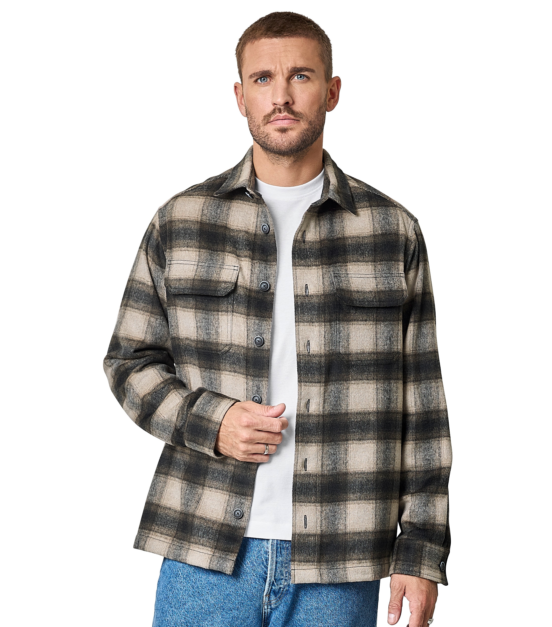 CASAMODA Langarmhemd "CASAMODA Hemdjacke kariert" günstig online kaufen