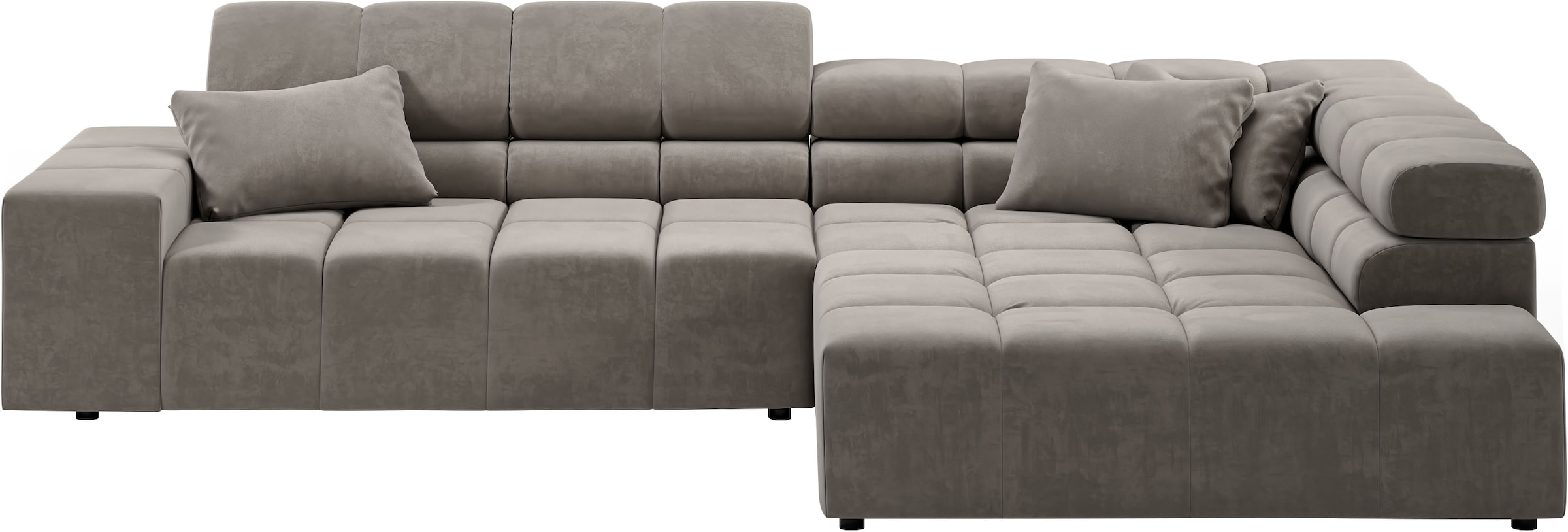 INOSIGN Ecksofa »Ancona incl. Kopfteilverstellung, Zierkissen Breite 319cm, L-Form«, wahlweise motorische Sitztiefenverstellung, auch in Cord + Easy Care