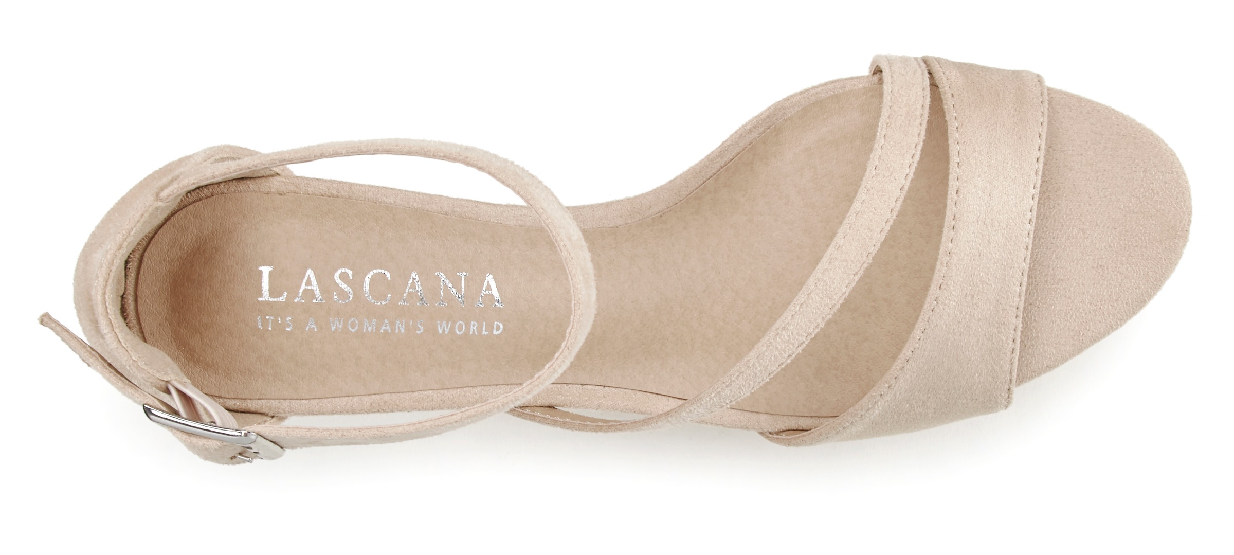 Sandalette LASCANA "Sommerschuh", Damen, Gr. 37, beige, Obermaterial: 100% Textilmaterial. Decksohle: 100% Lederimitat. Futter: 100% Lederimitat. Laufsohle: 100% Synthetik, unifarben, Schuhe Sandalette, High-Heel-Sandalette,Riemchensandalette,Sommerschuh  2