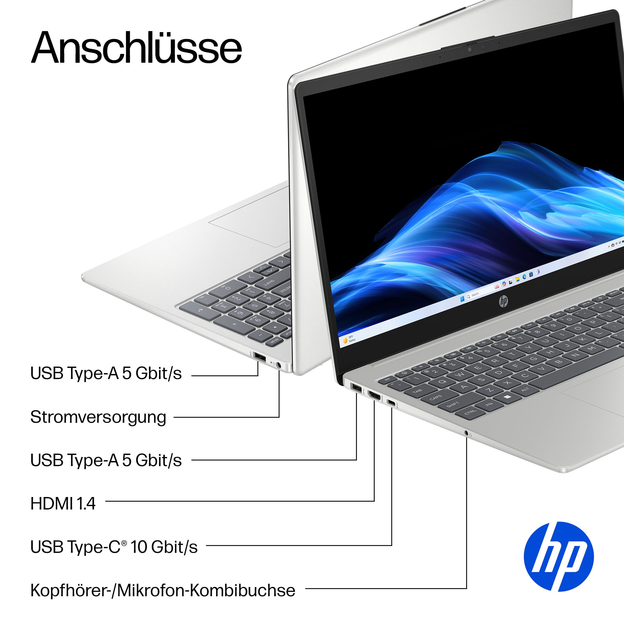 HP Notebook »15-fc1031ngx« 39,6 cm / 15,6 ″ AMD Ryzen 3 Radeon™ 610M 256 GB SSD