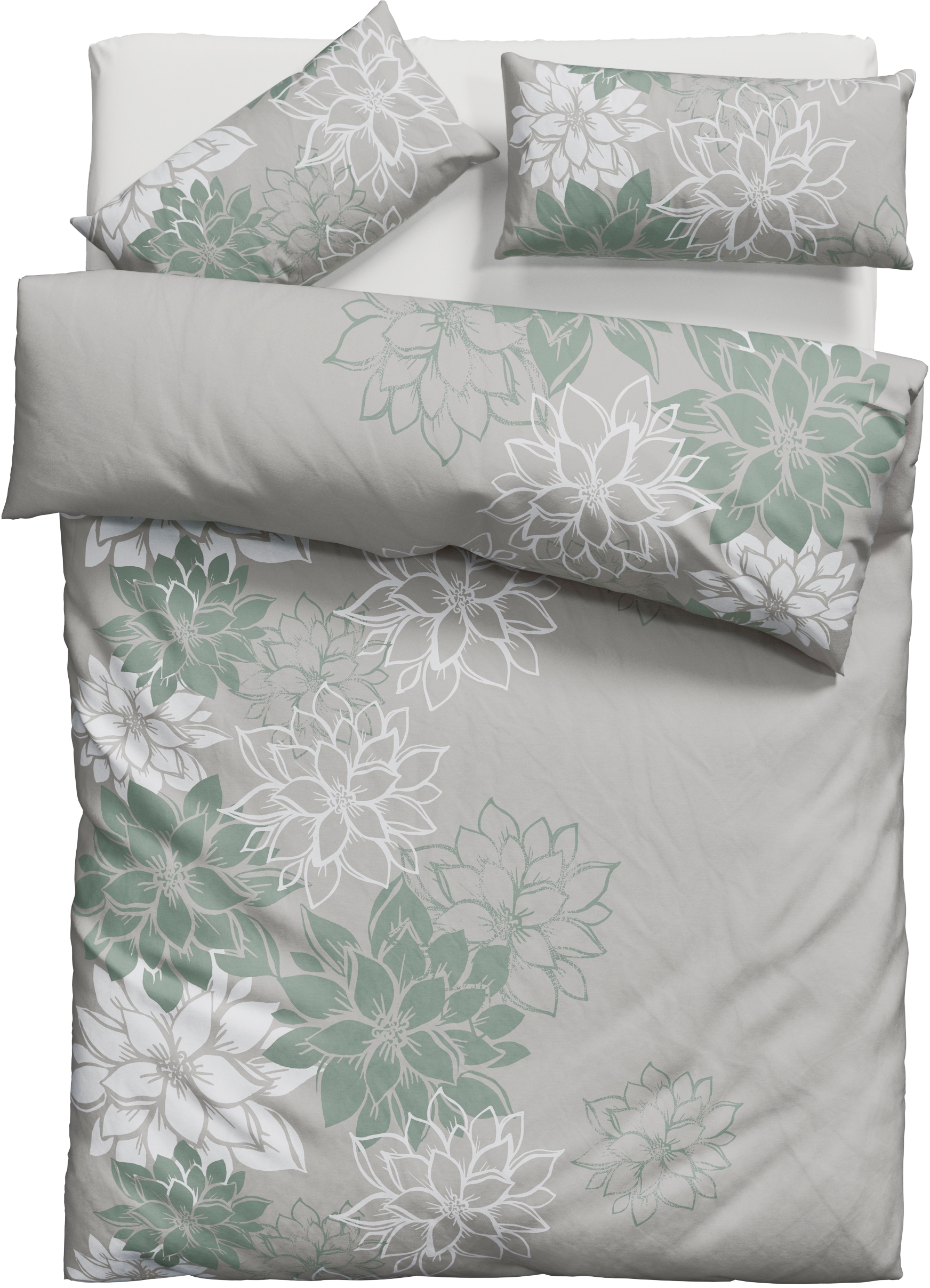OTTO home Bettwäsche "Susan in Gr. 135x200 oder 155x220 cm" 2 in verschiedenen Qualitäten, romantische Bettwäsche mit Blumen
