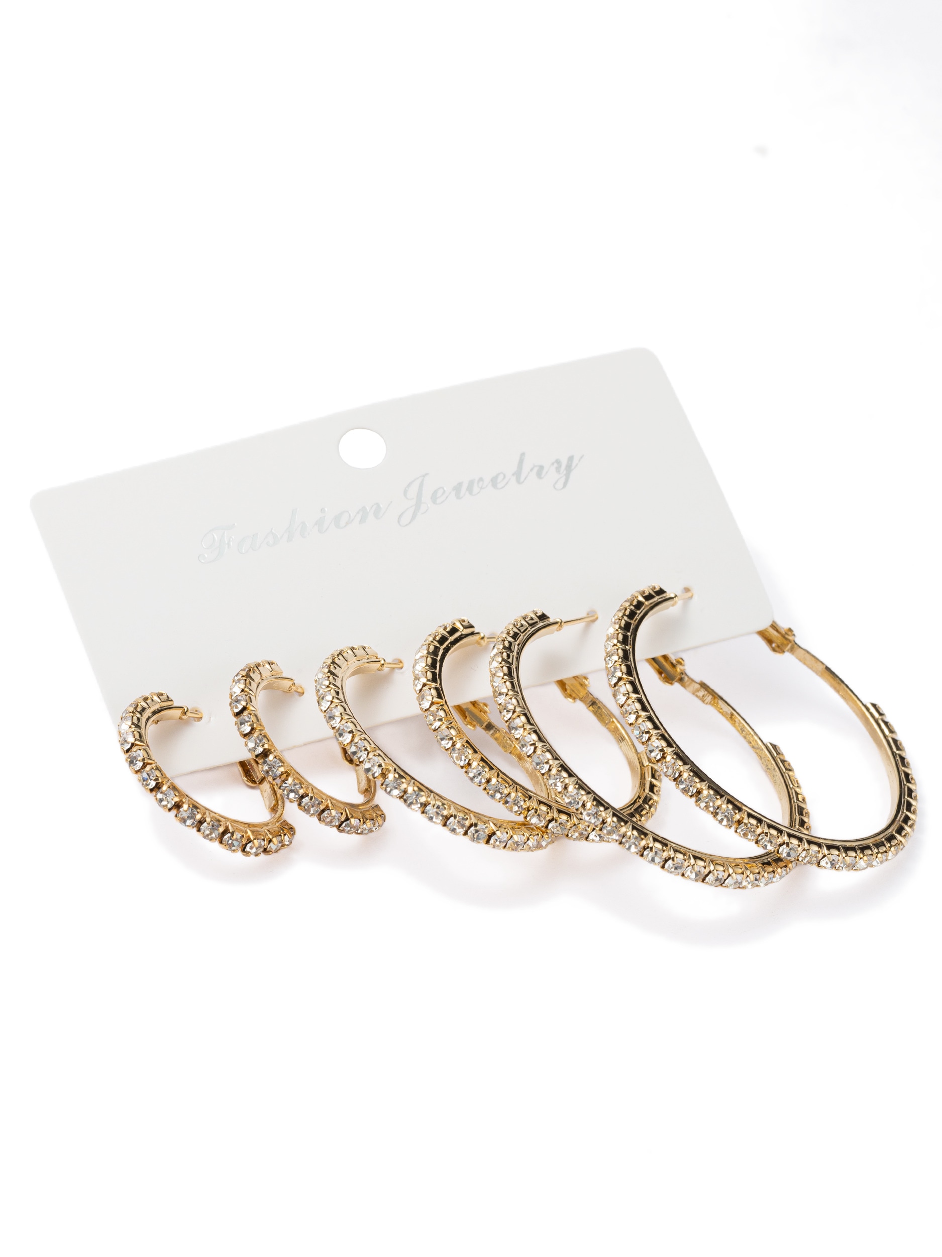 Aniston JEWELRY & WATCHES Creolen-Set »Multipack Schmuck Geschenk Kupfer Ohrschmuck Ohrringe Glitzersteine« Made in Germany - mit Glasstein