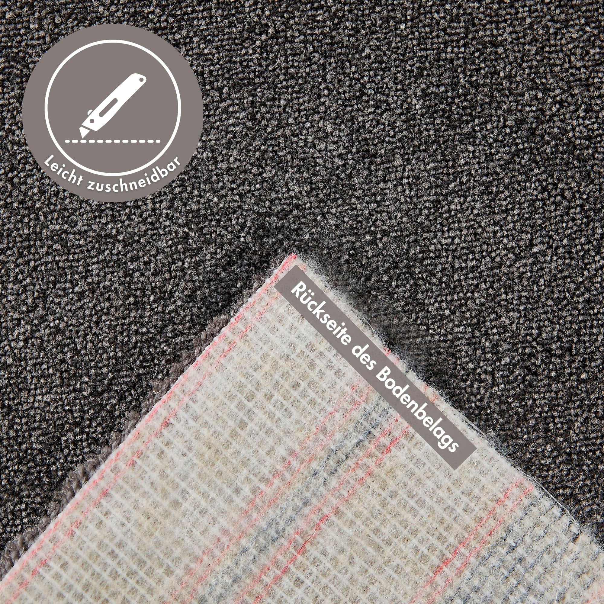 Andiamo Teppichboden »Florenz, Schlinge, Made in Belgium«, rechteckig, 8 mm Höhe, Uni-Farben, Breite 400 cm, strapazierfähig & robust