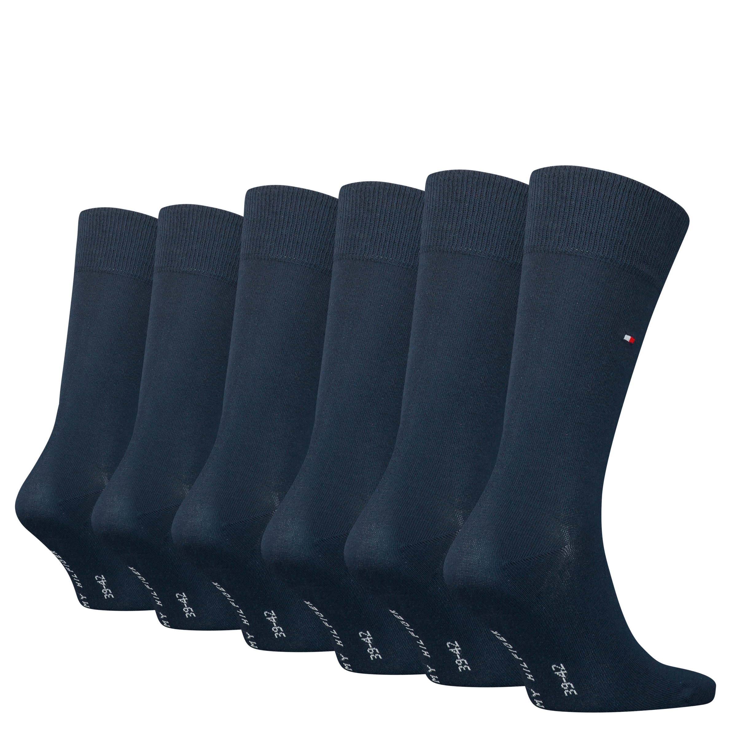 Tommy Hilfiger Socken »TH MEN SOCK 6P ECOM«, (Packung, 6 Paar, 6 Paar), Gekämmte Baumwolle, atmungsaktiv, druckfreier Bund