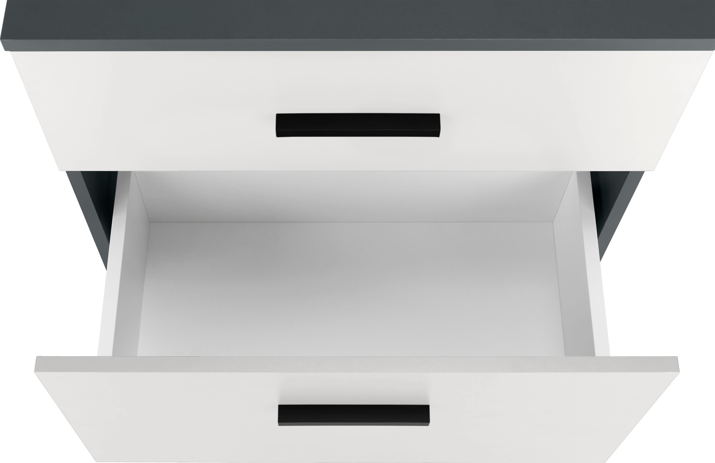 INOSIGN Waschbeckenunterschrank »Skara«, mit Klappe und Schubkasten, schwarze Griffe, Breite 60 cm, Höhe 55 cm