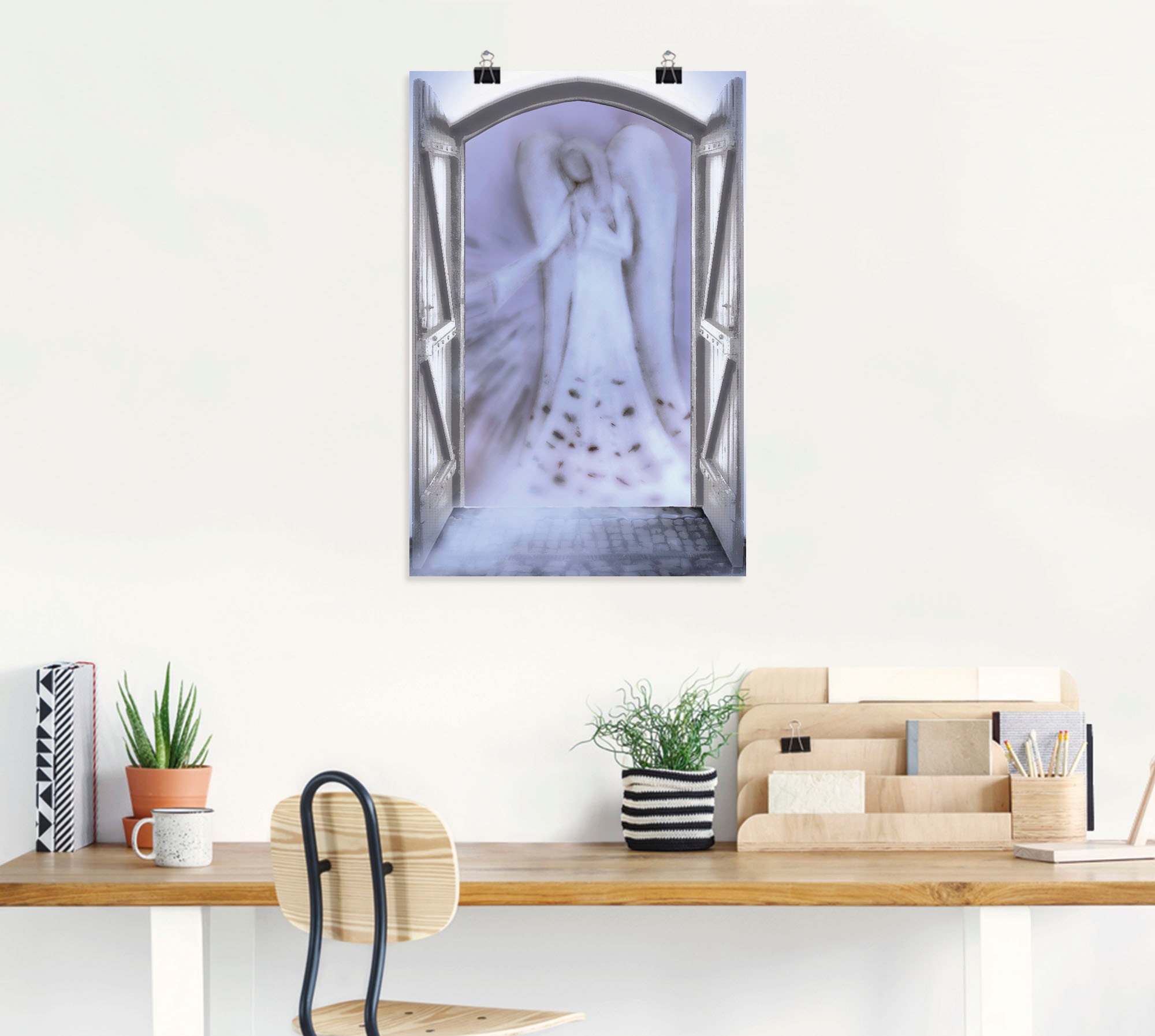 Artland Wandbild »Fensterblick - Engel vor der Tür«, Religion, (1 St.), als Alubild, Outdoorbild, Leinwandbild, Poster in verschied. Größen