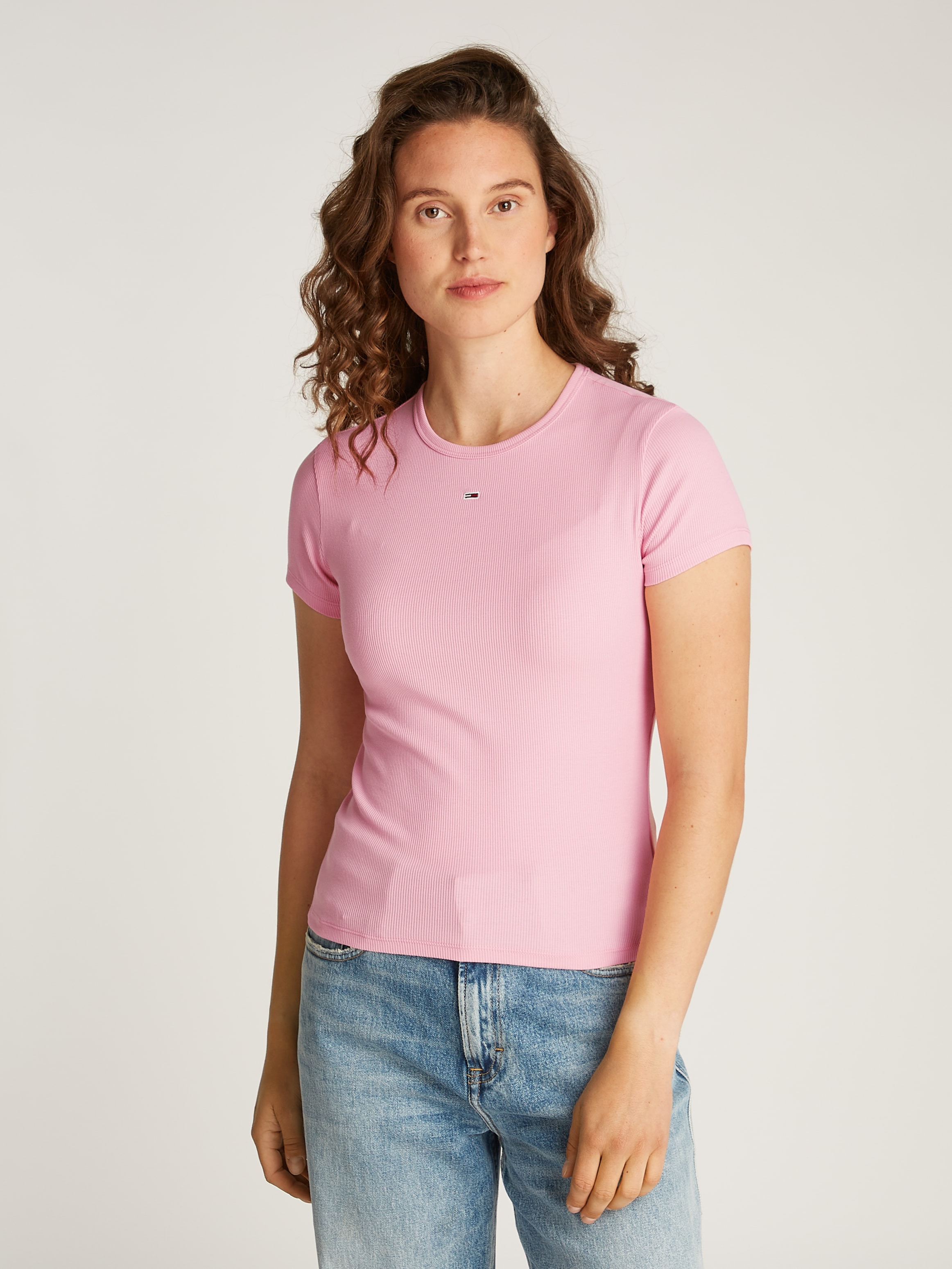 Tommy Jeans T-Shirt "TJW SLIM ESSENTIAL RIB SS", mit gerippter Struktur günstig online kaufen