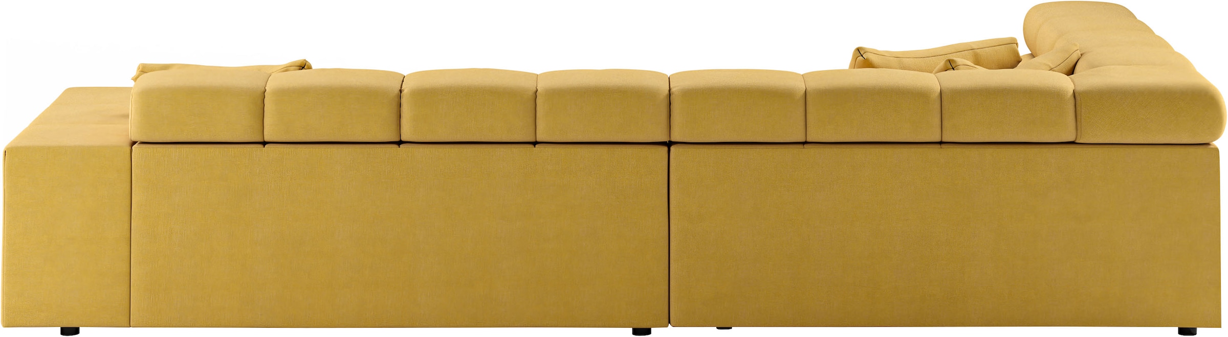 INOSIGN Ecksofa »Ancona incl. Kopfteilverstellung, Zierkissen Breite 319cm, L-Form«, wahlweise motorische Sitztiefenverstellung, auch in Cord + Easy Care