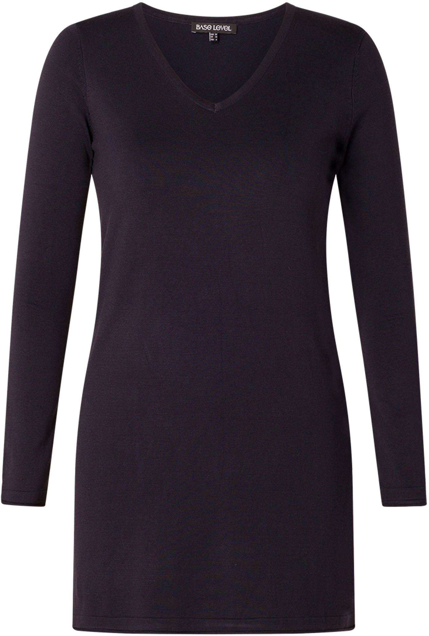 Thumbnail - Base Level Curvy V-Ausschnitt-Pullover "BAS-ANINE-LONG" Feinstrick-Qualität
