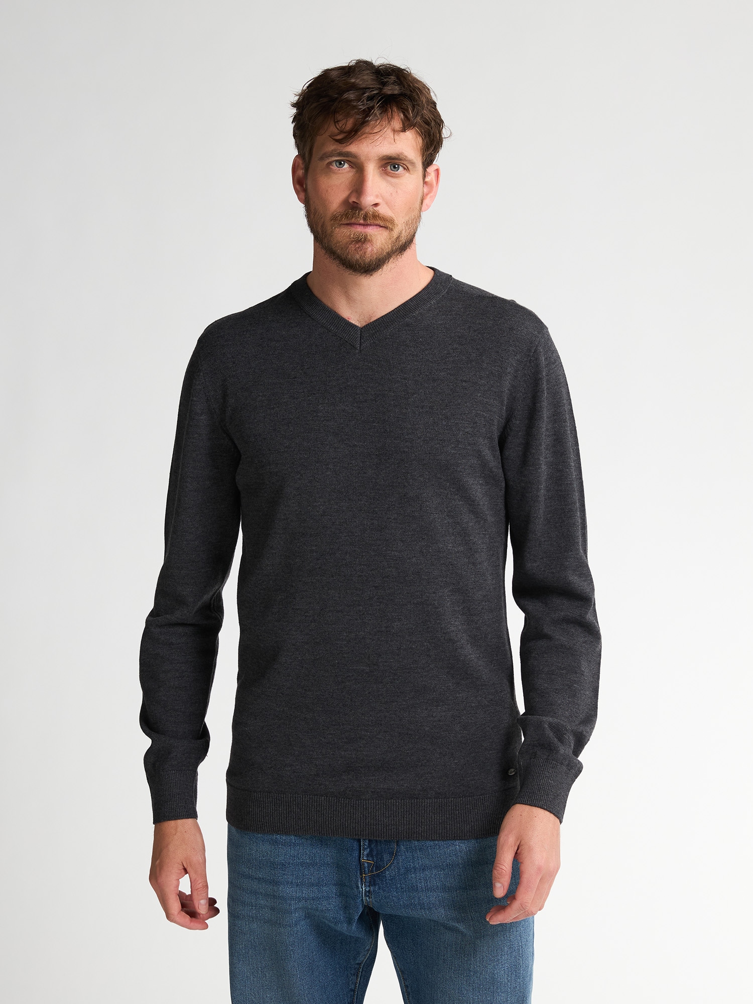 Petrol Industries "V-Neck Basi" Materialmix mit Baumwollanteil
