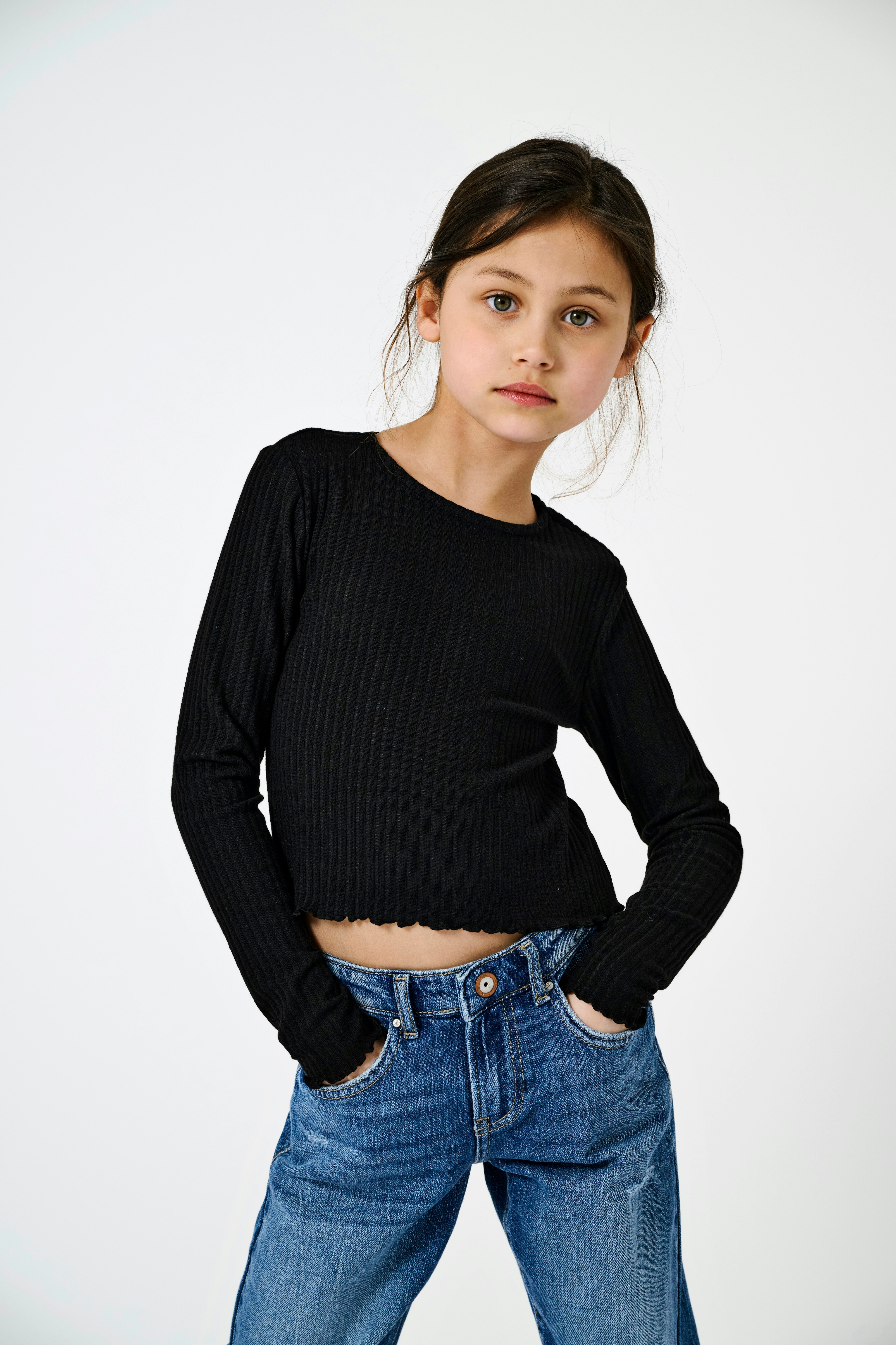 KIDS ONLY Langarmshirt "KOGNELLA L/S O-NECK TOP JRS NOOS" Materialmix