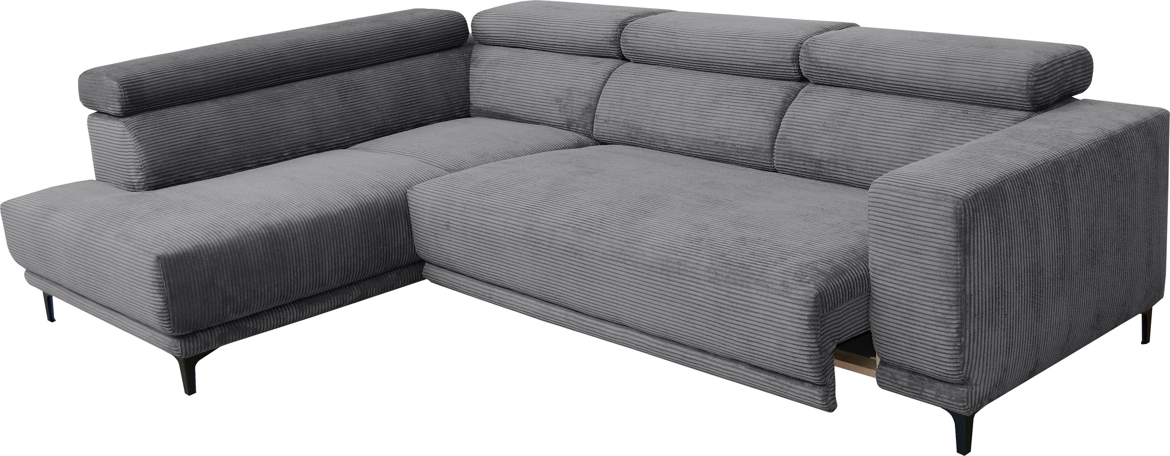 alina Ecksofa »Hikari«, wahlweise mit Sitzvorzug, in modernem Cordstoff, Breite 276 cm