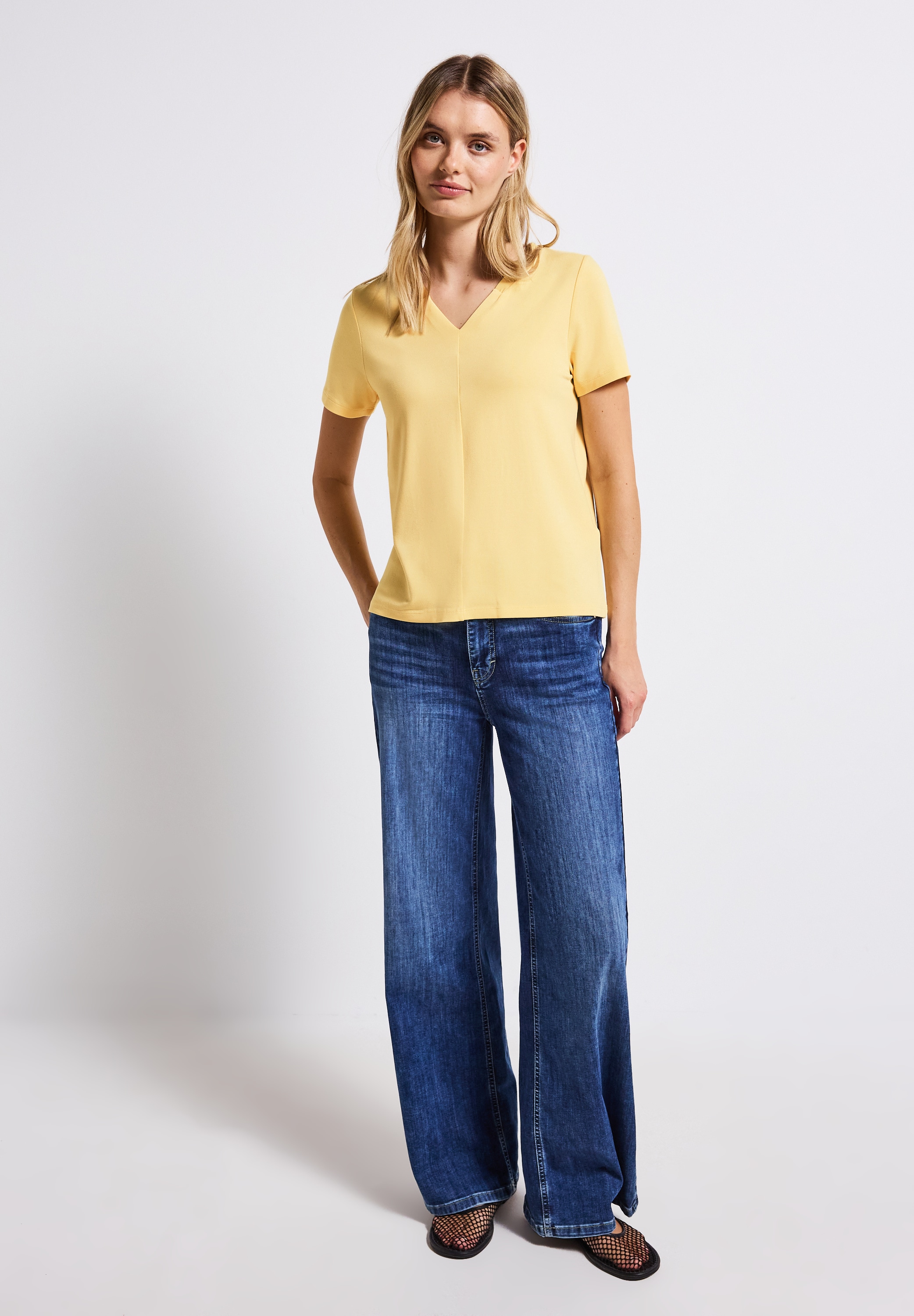 STREET ONE T-Shirt aus strecthigem Viskosematerial